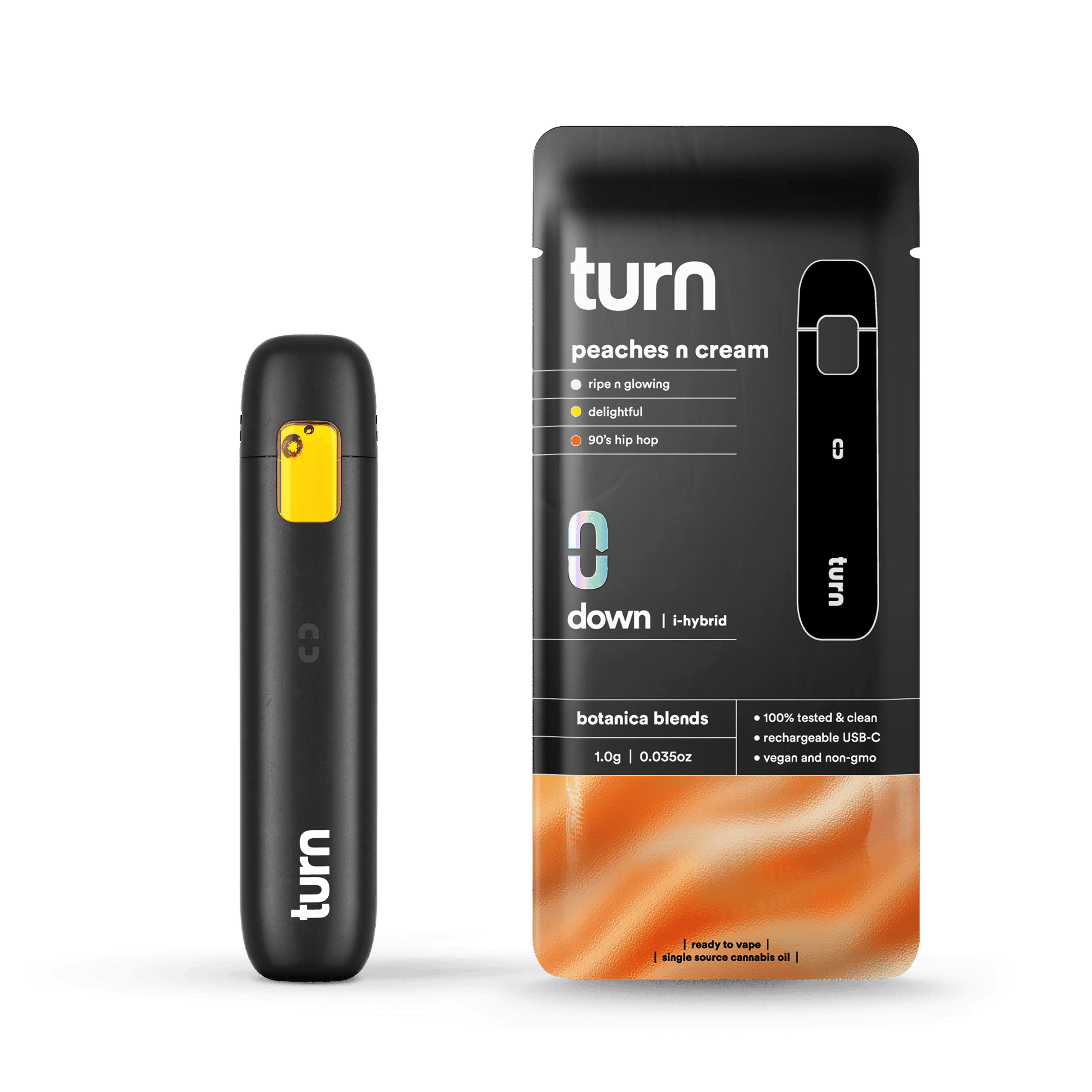 1.0g AIO | peaches n cream | botanica blends | down | - Turn - 1.0g AIO | peaches n cream - $35 - Vape Pens