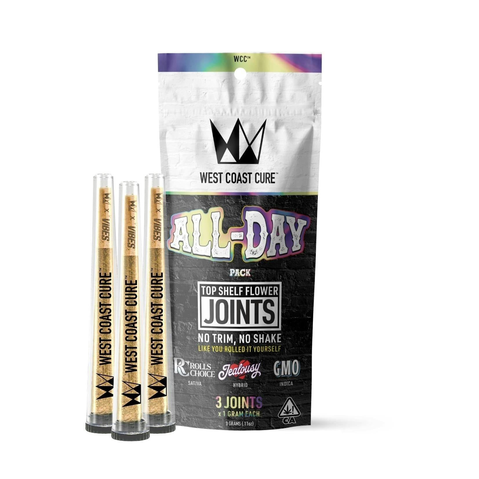 All-Day Pack (M) Cure Joints - 3pk - West Coast Cure - All-Day 3pk - $18.40 - Pre-Rolls