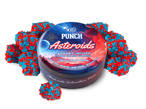 Punch Edibles - Solventless Asteroids | Cherry Razz Storm Pebble Coated Gummies - Punch Edibles - Punch Edibles - Solventless Asteroids | Cherry Razz Storm Pebble Coated Gummies - $25 - Edible