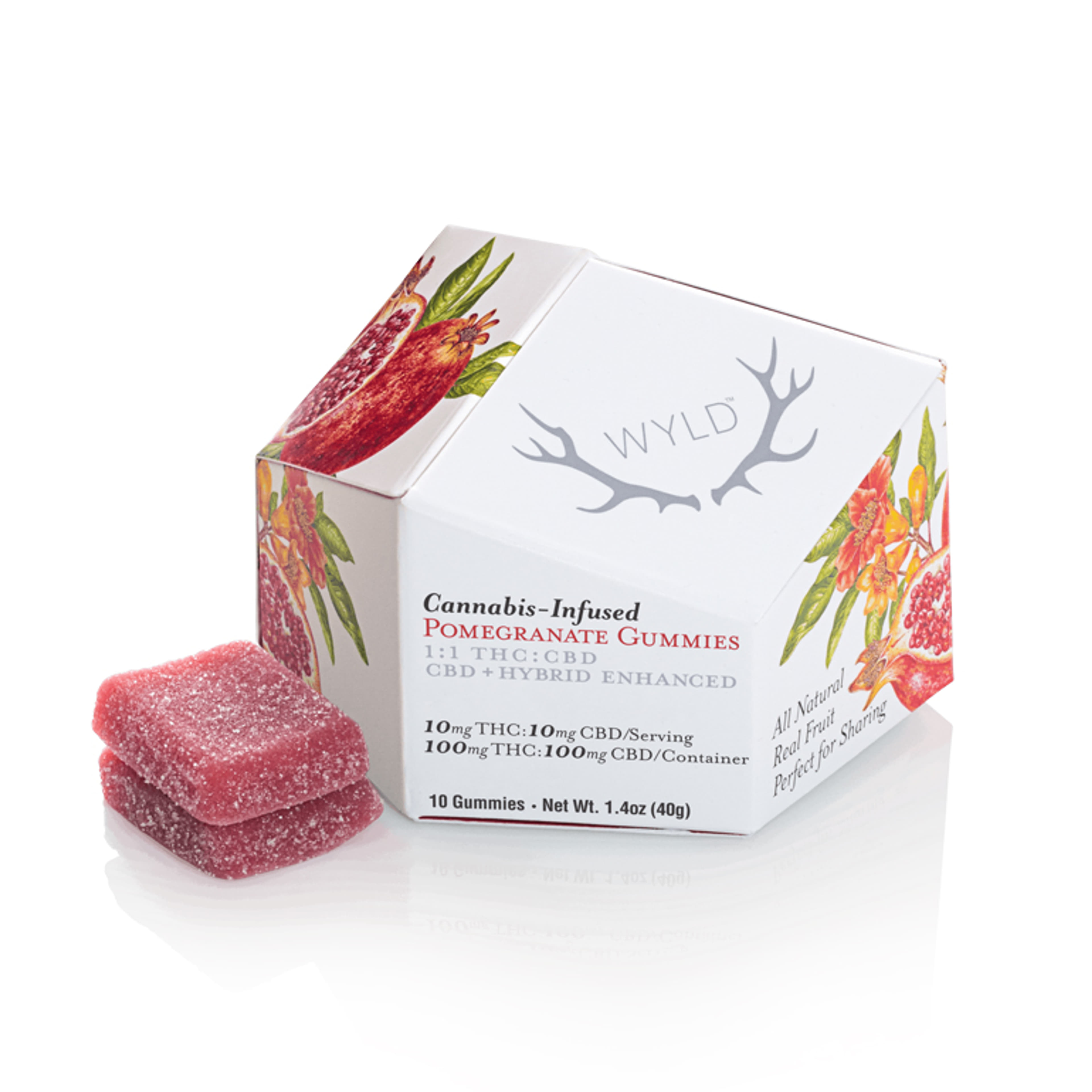 Pomegranate CBD 1:1 (H) Gummies - Wyld - Pomegranate CBD 1:1 - $17 - Edibles