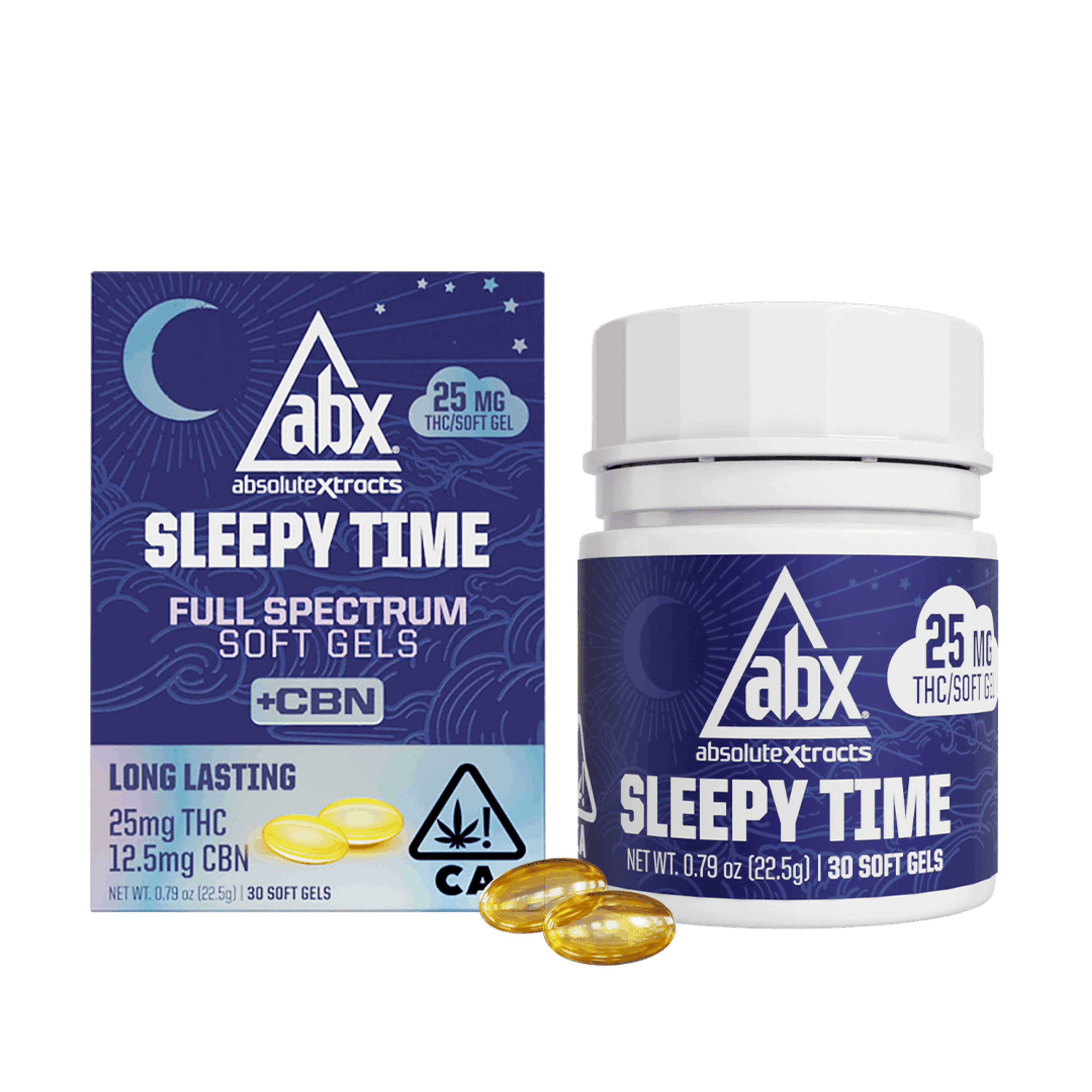 ABX - 25mg Sleepy Time Hash Rosin + CBN Soft Gels - 30ct - ABX - - $66.50 - Edibles