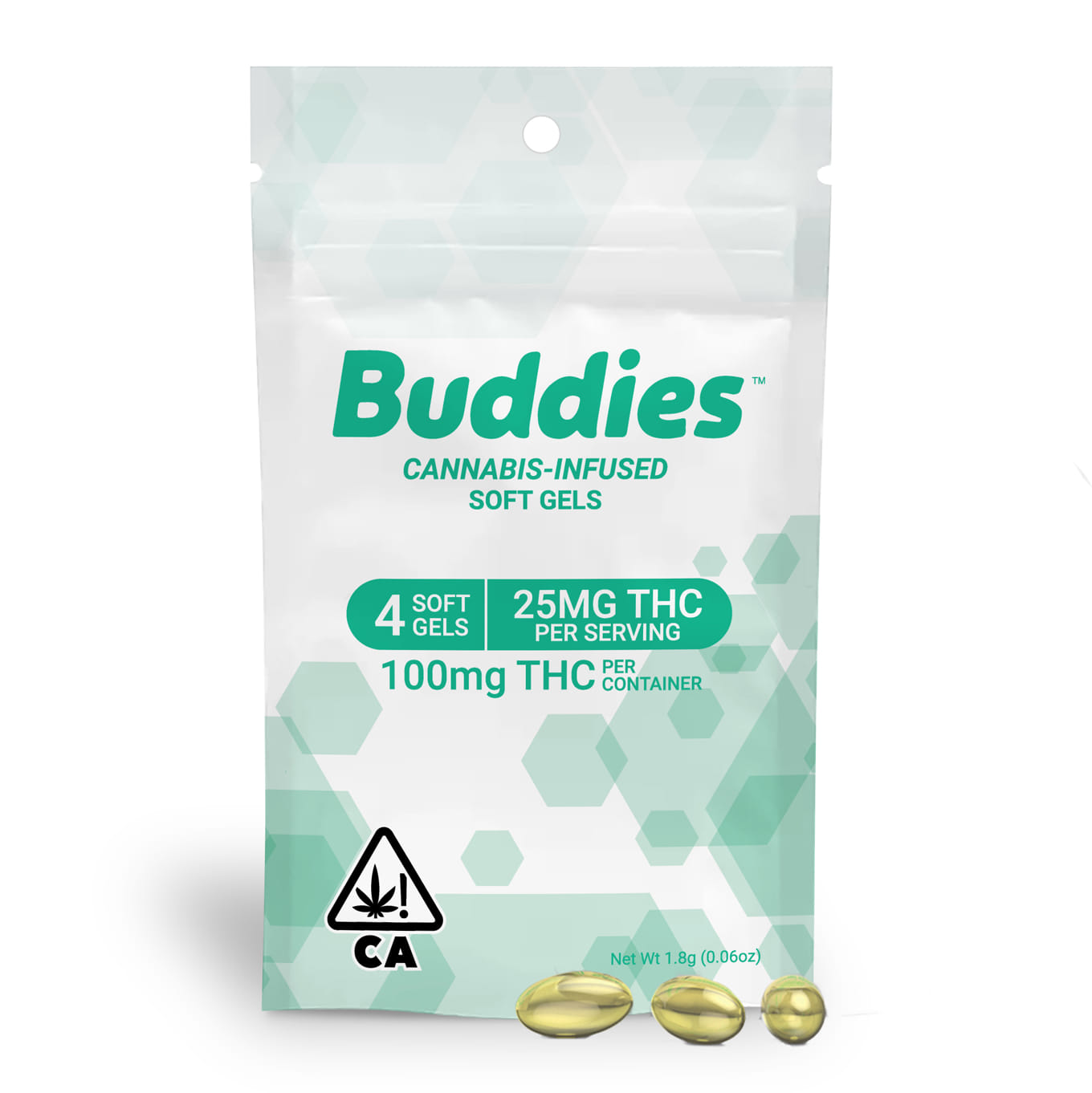 25mg THC Capsule 4ct - Buddies - 25mg THC Capsule 4ct - $8 - Tinctures & Capsules