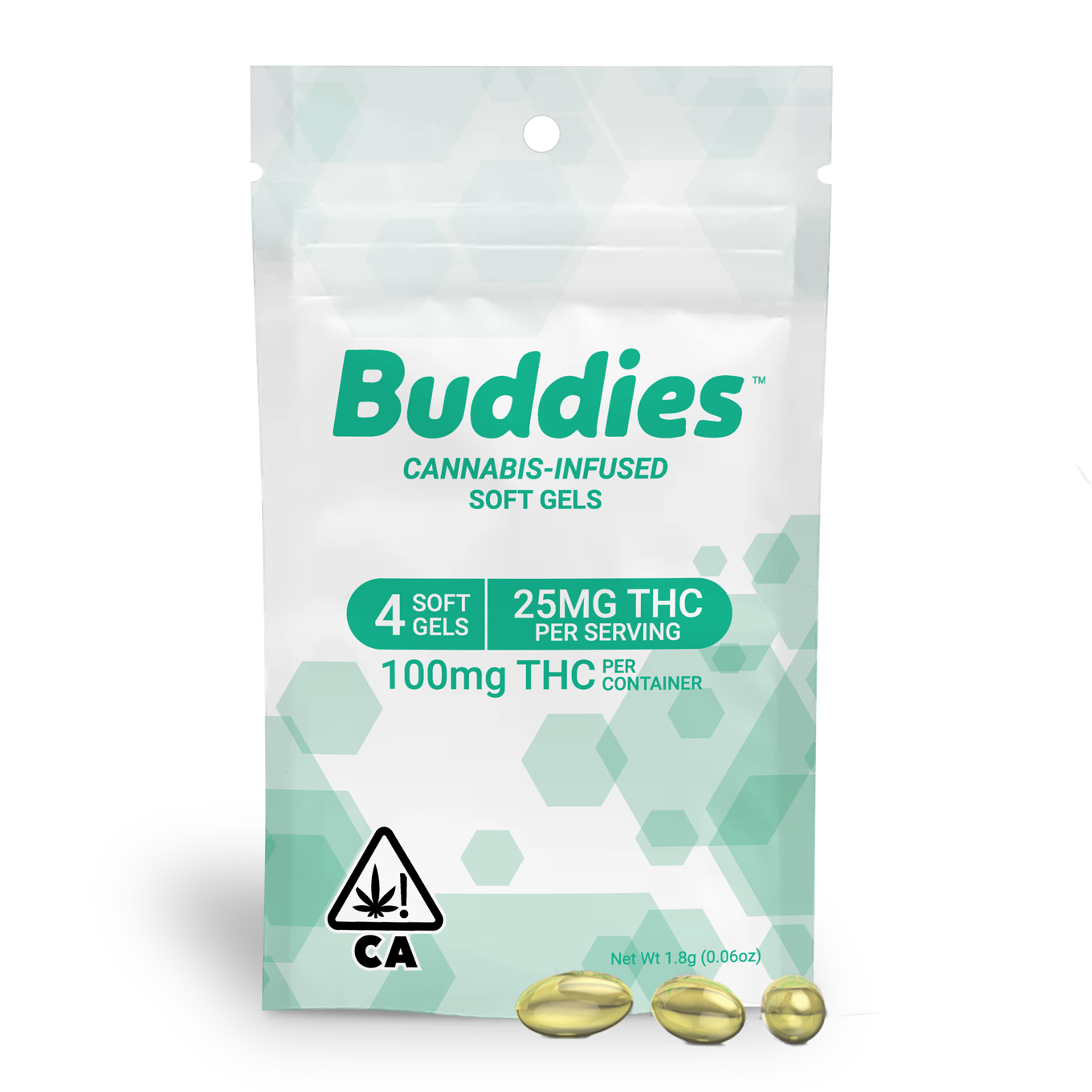 25mg THC Capsule 4ct - Buddies - 25mg THC Capsule 4ct - $8 - Tinctures & Capsules