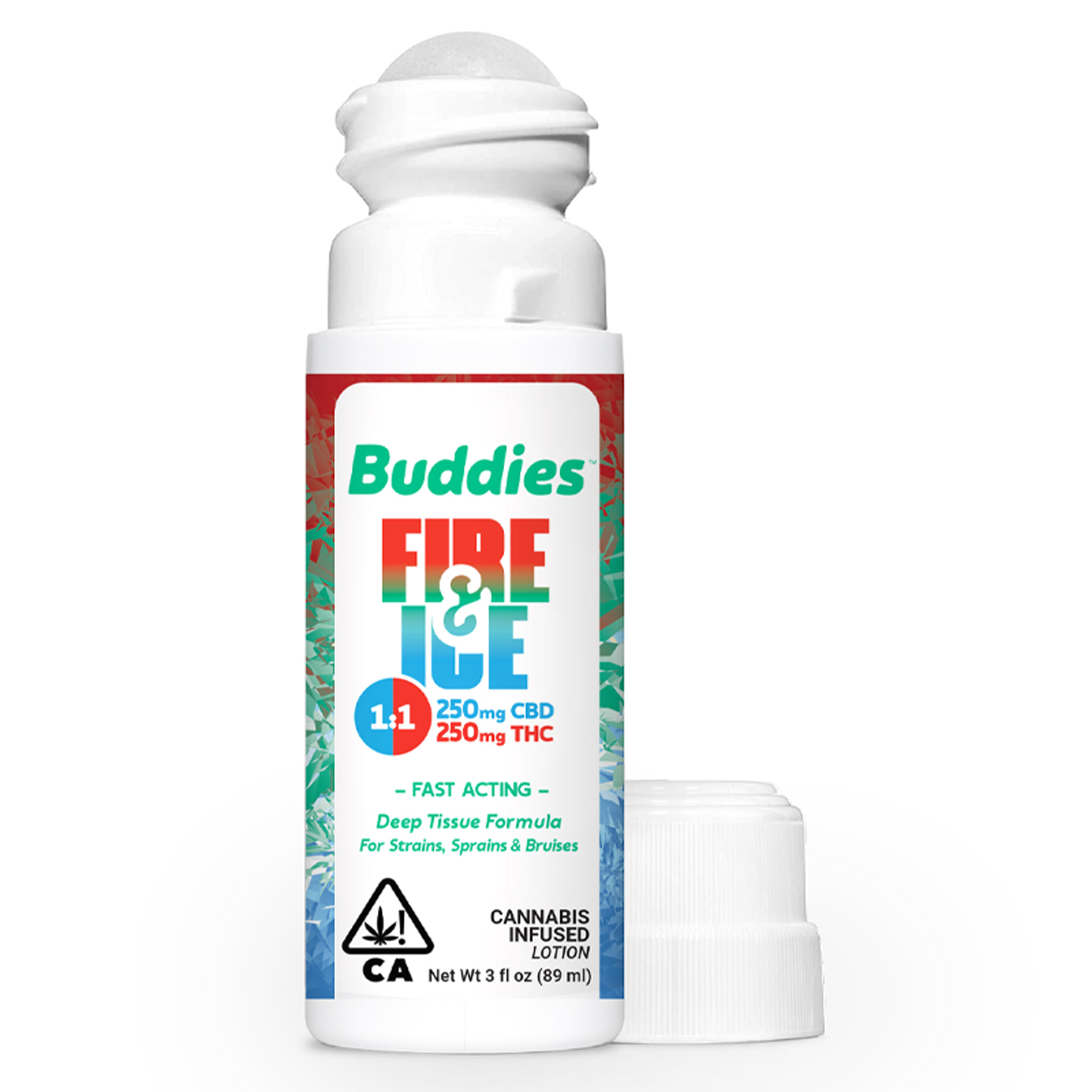 Fire & Ice 1:1 CBD/THC Rich Topical Roll 3 fl oz - Buddies - Fire & Ice Roll 1:1 - $32 - Topicals