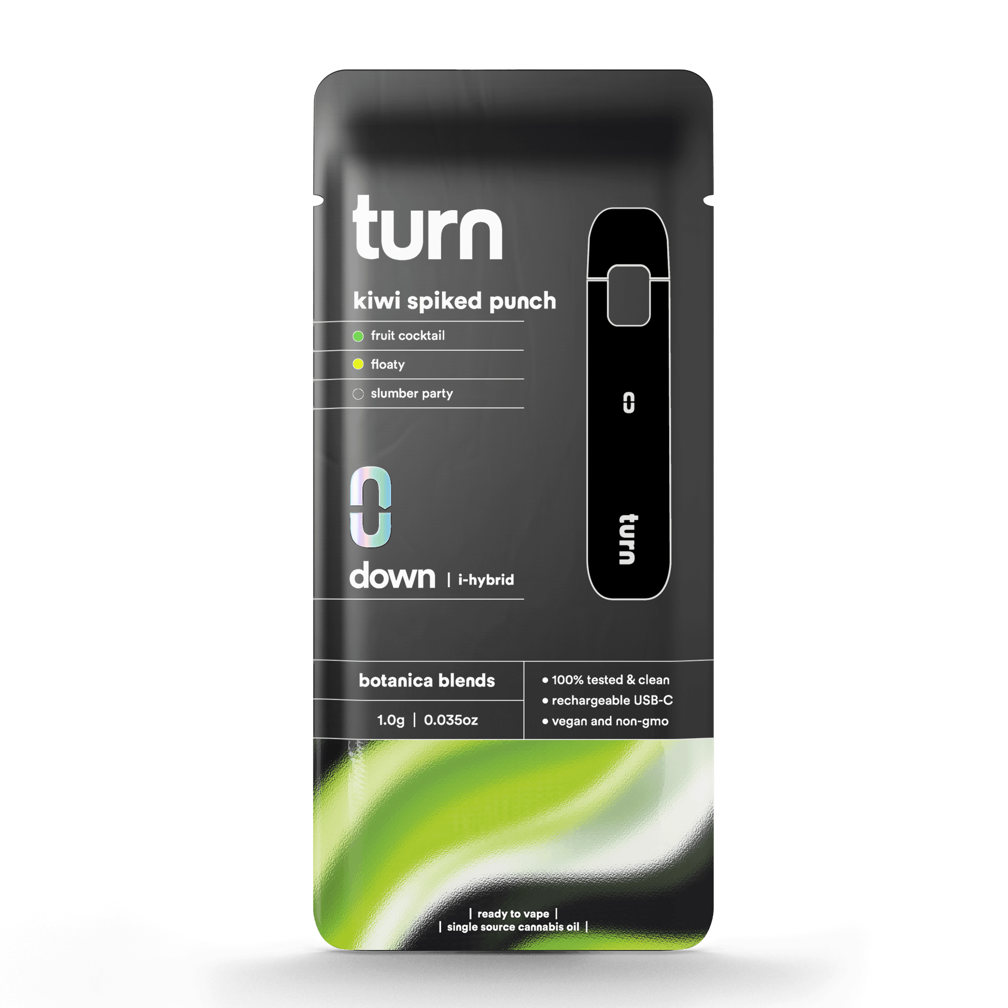 1.0g AIO | kiwi spiked punch | botanica blends | down | - Turn -  - $35 - Vape Pens