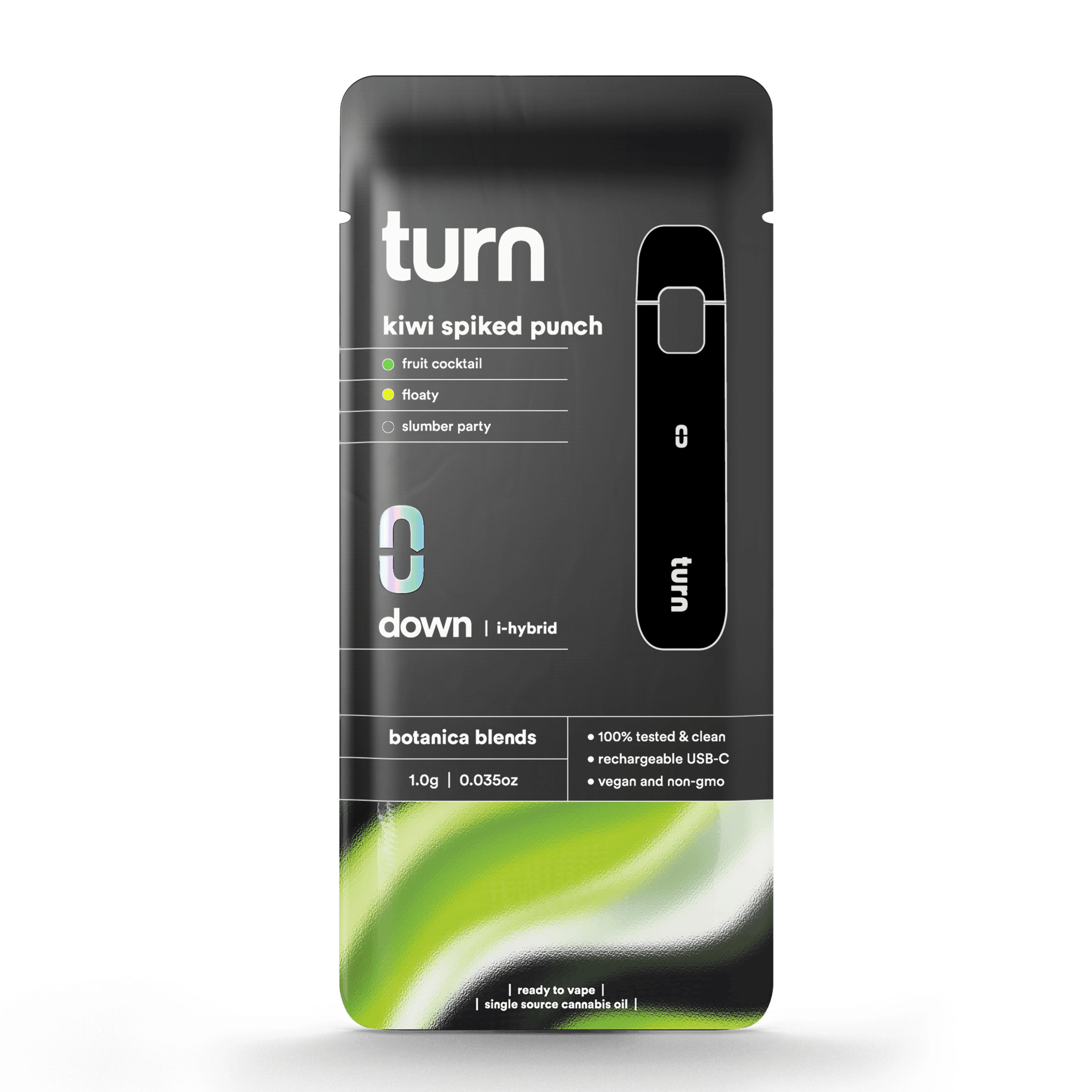 1.0g AIO | kiwi spiked punch | botanica blends | down | - Turn - - $35 - Vape Pens