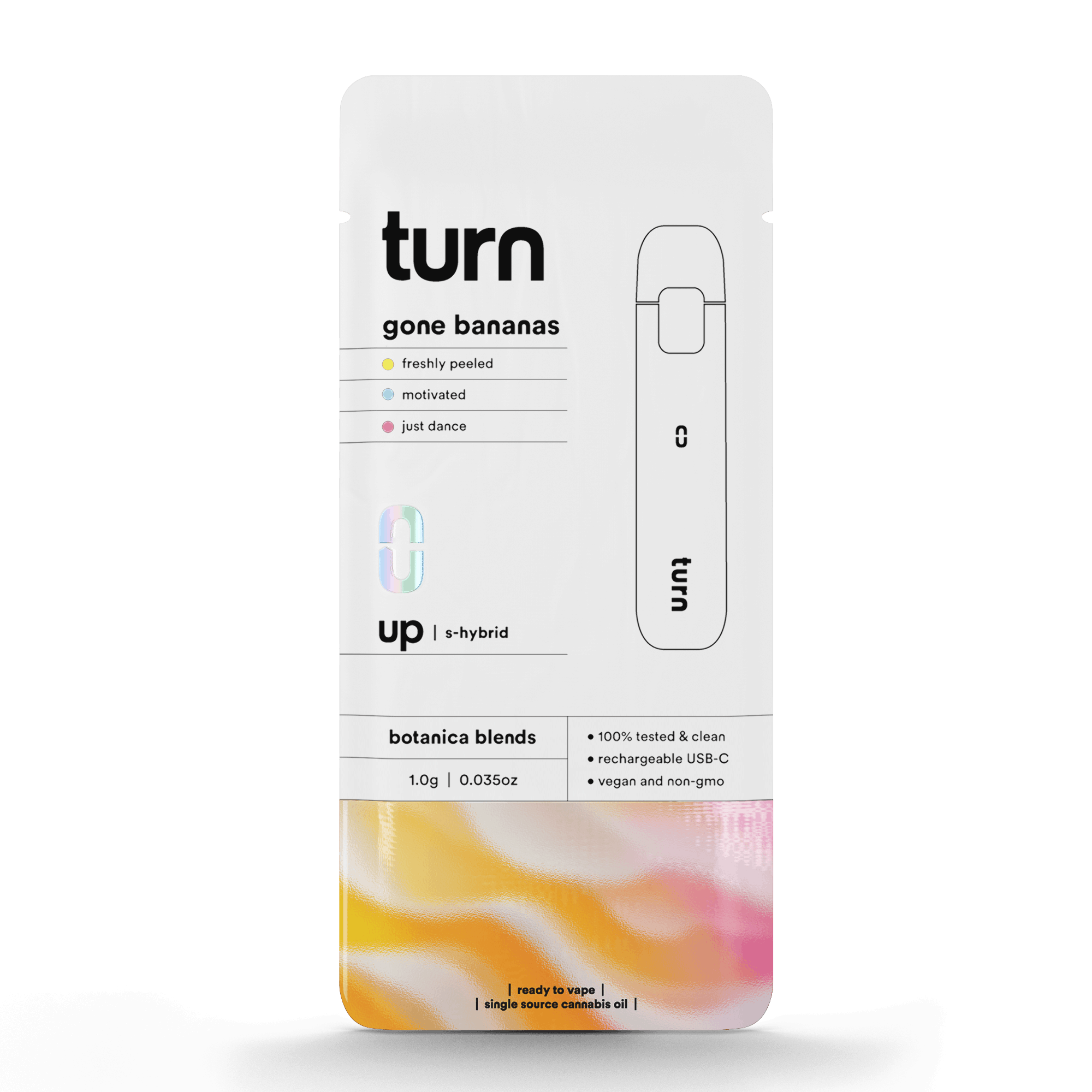 gone bananas (s-hybrid) / botanical blends / 1g disposable - Turn -  - $25.21 - Vapes