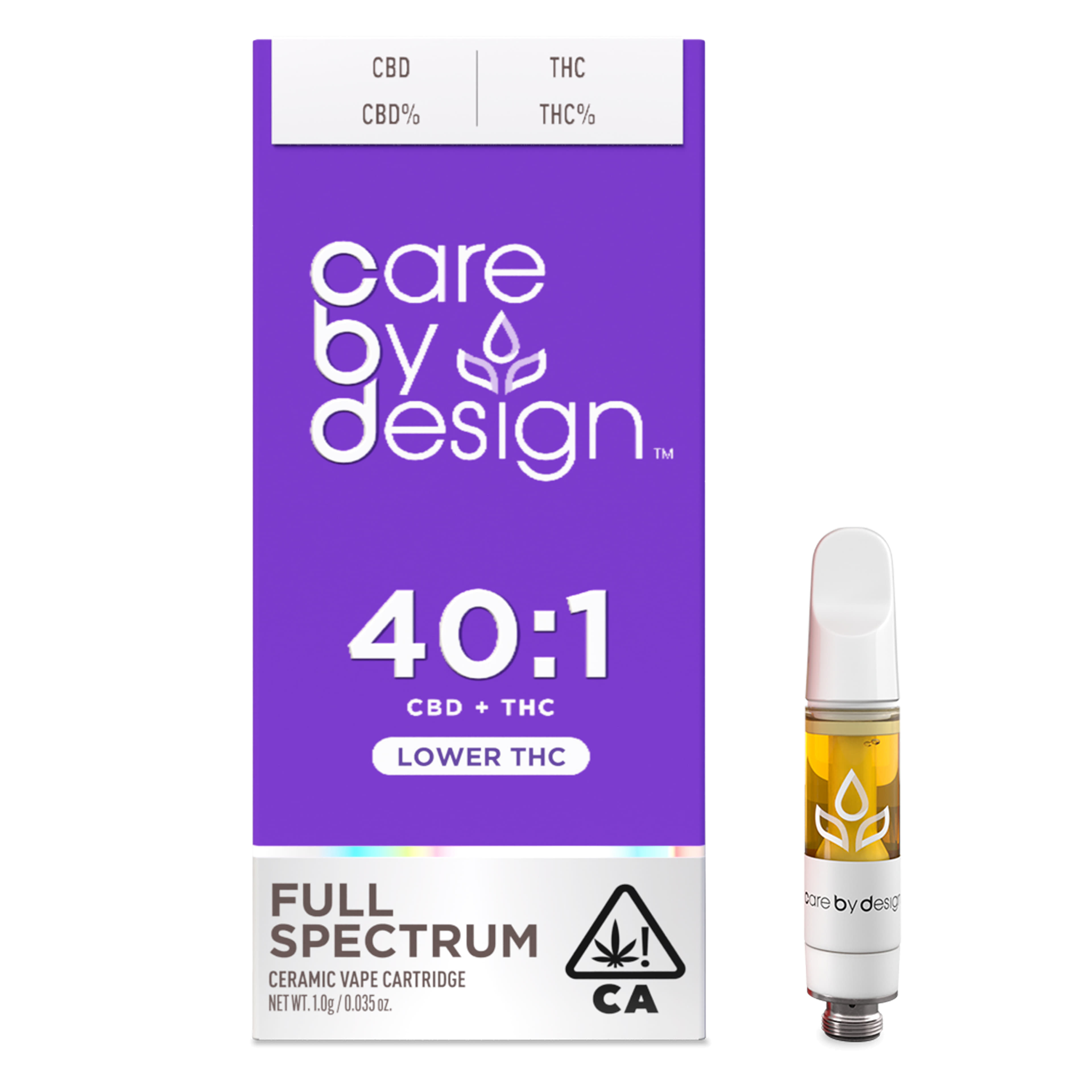 40:1 CBD Cartridge - 1g - Care by Design - 40:1 CBD - $39.90 - Cartridges