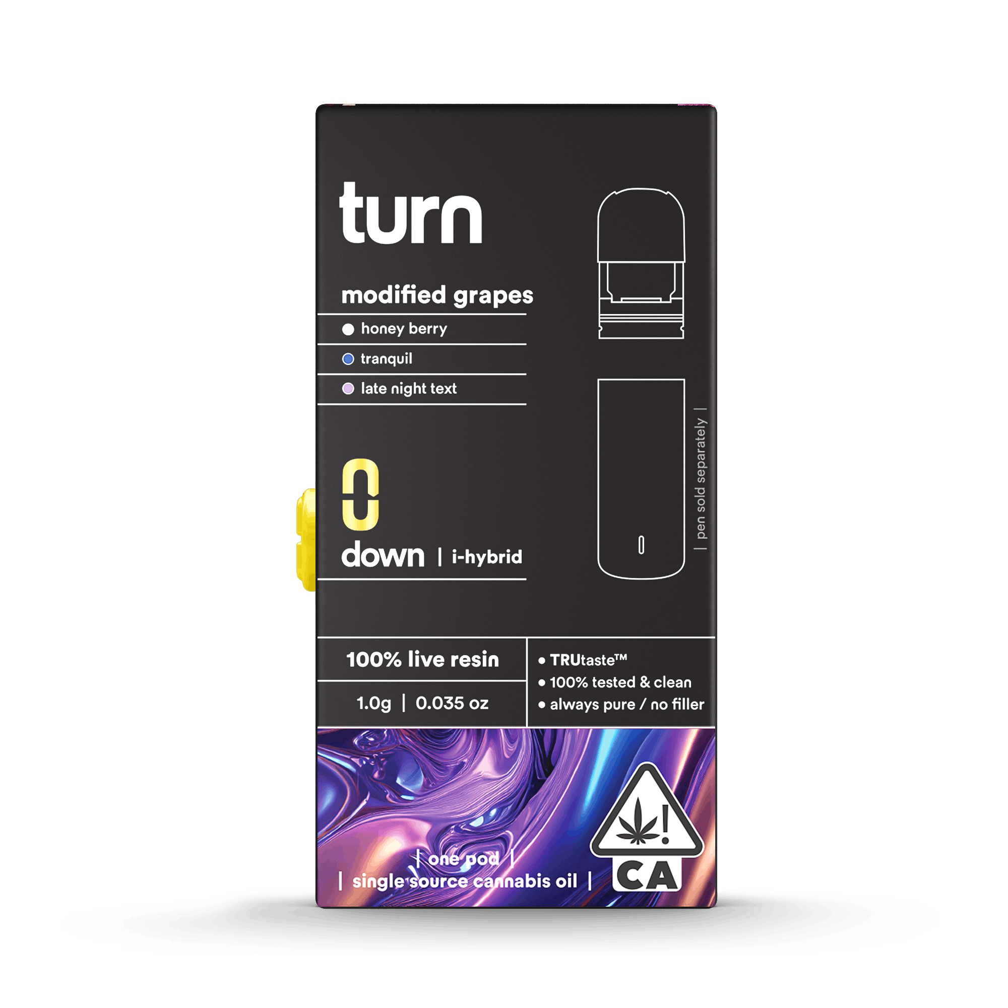 Turn Down Live Resin POD | 1g - Modified Grapes - Indica Hybrid - Turn -  - $36 - Vape Carts