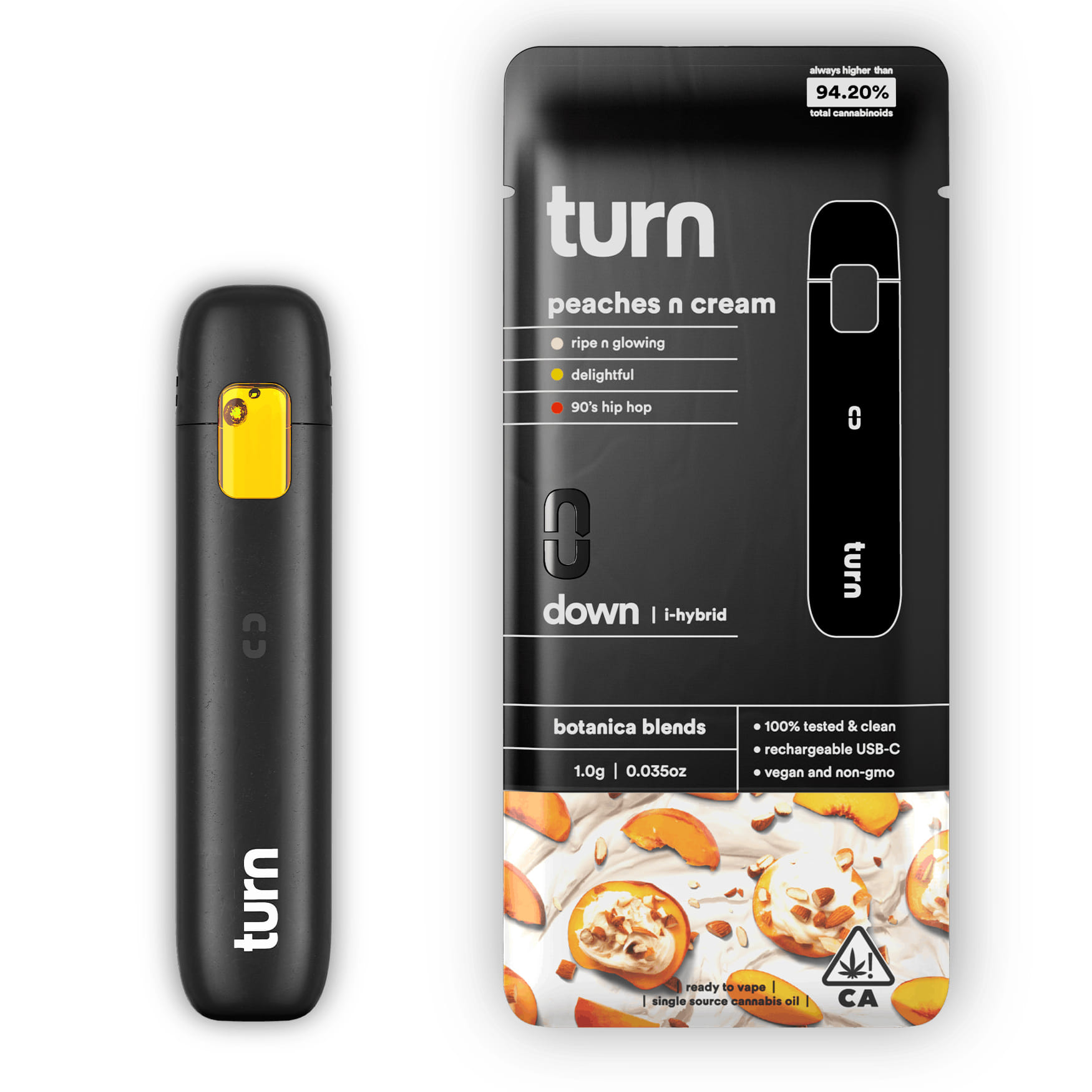 Peaches & Cream (I/H) AIO - 1g Botanica Blends - Turn - Peaches & Cream (I/H) - $27.30 - Cartridges