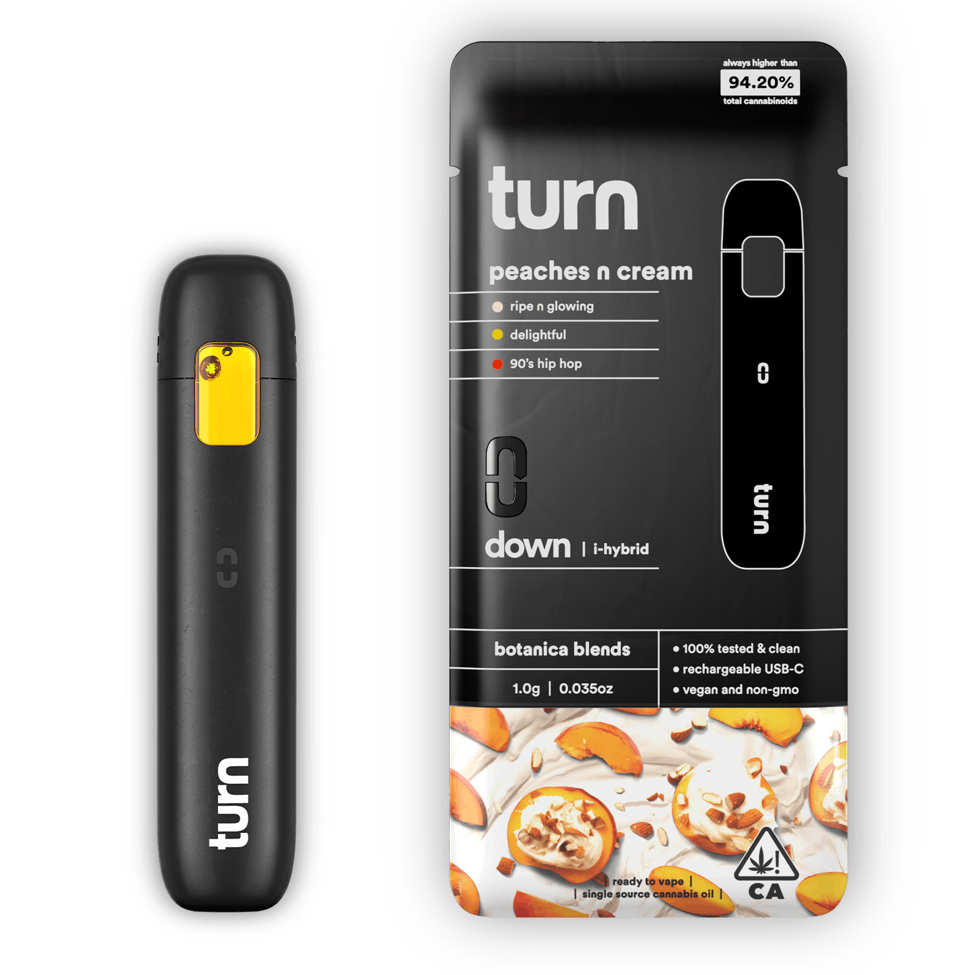 Peaches & Cream (I/H) AIO - 1g Botanica Blends - Turn - Peaches & Cream (I/H) - $27.30 - Cartridges