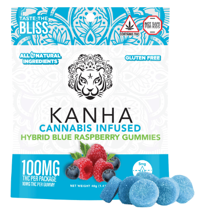 Blue Raspberry Classic - 100mg Gummies - Kanha - Blue Raspberry 100mg (H) - $14 - Edibles