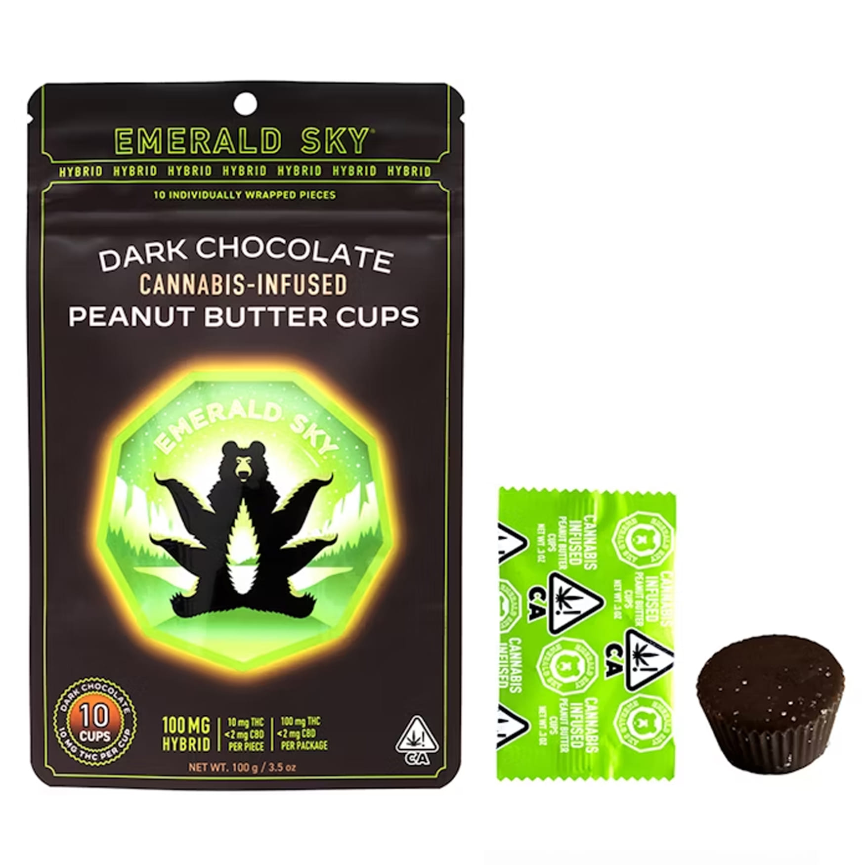 Hybrid DARK Chocolate Peanut Butter Cups 10pk - Emerald Sky - Hybrid Peanut Butter Cups - $16 - Edibles