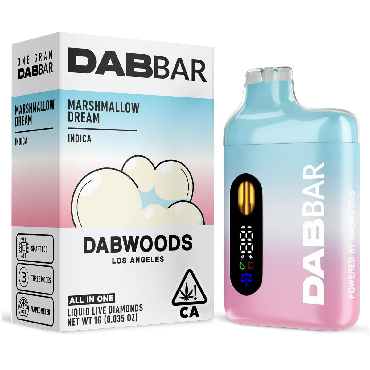 Dabwoods DABBAR 2.0 | 1g - Marshmallow Dream - AIO - Indica - Dabwoods -  - $40 - All-In-Ones