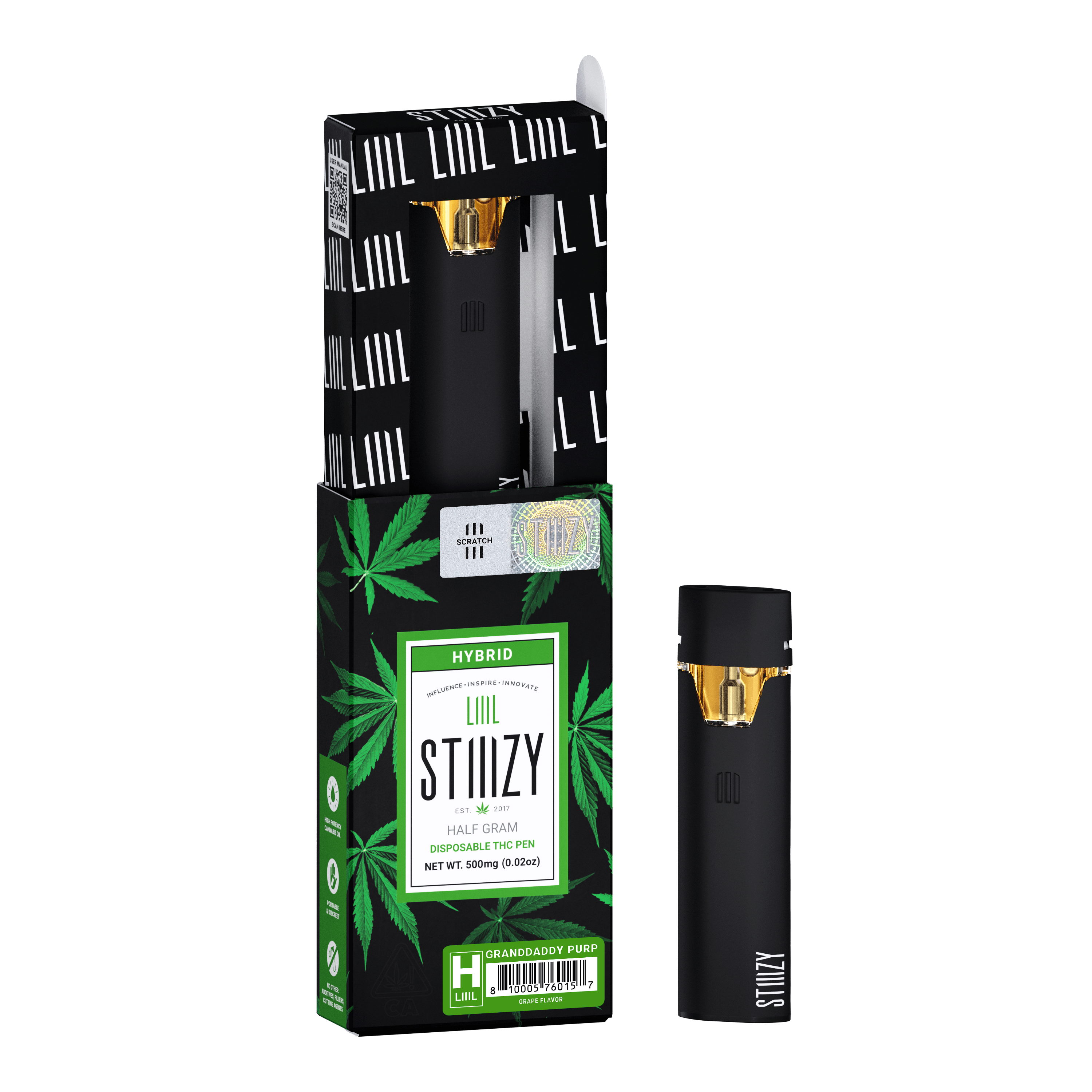 Granddaddy Purp (GDP) - LIIIL - STIIIZY - Half Gram - $12.99 - Disposable Vape (All-In-One, Battery Built-In)