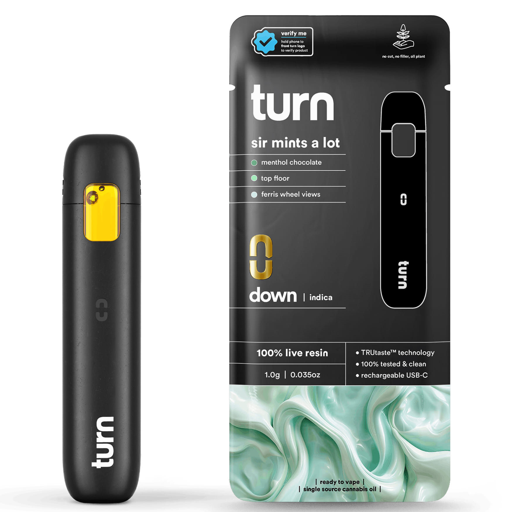 Sir Mints Alot (I) Live Resin AIO - 1g - Turn - Sir Mints Alot (I) - $38.60 - Cartridges