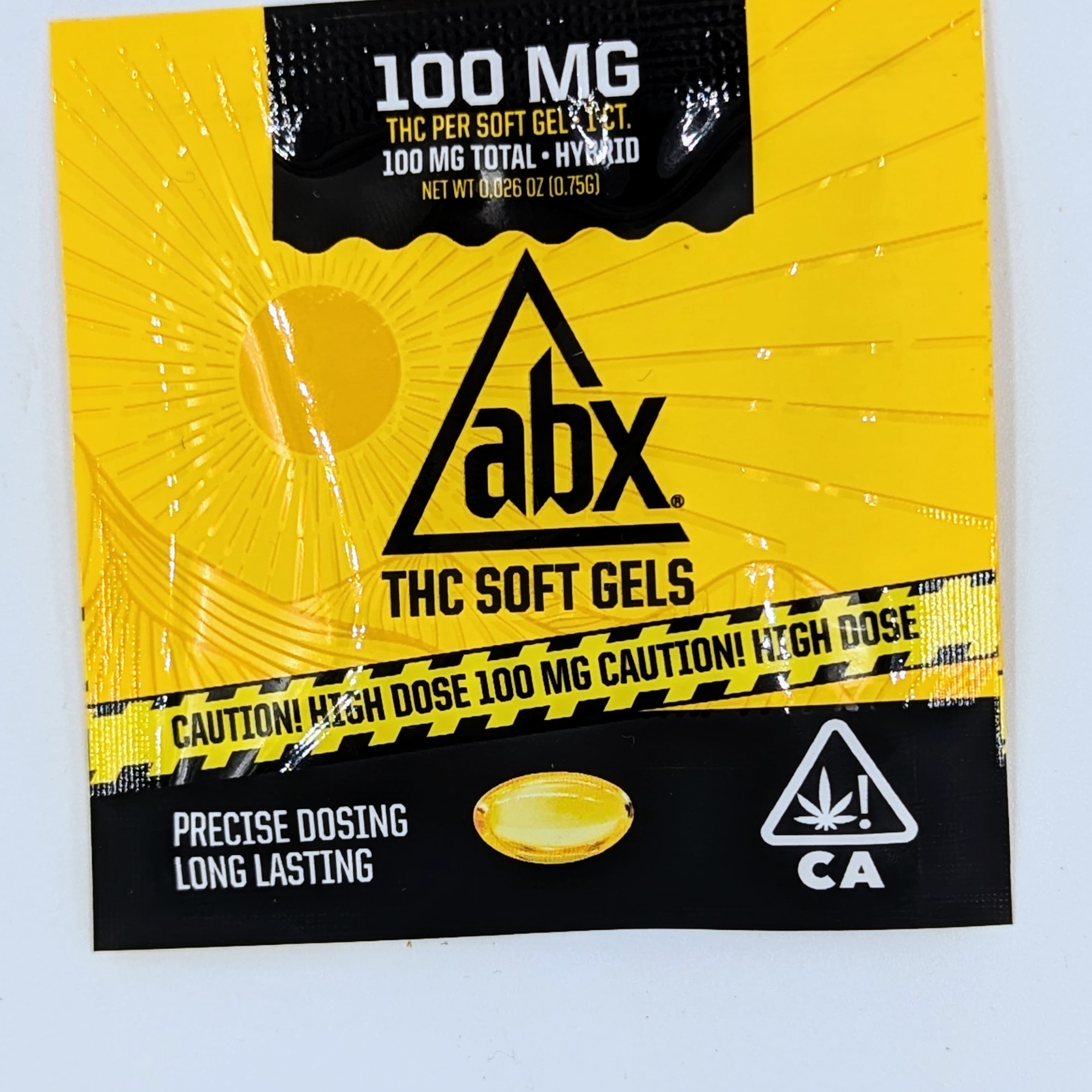 Soft Gels 100mg THC 1 count - ABX - 100x1 Soft Gel - $10 - Capsules