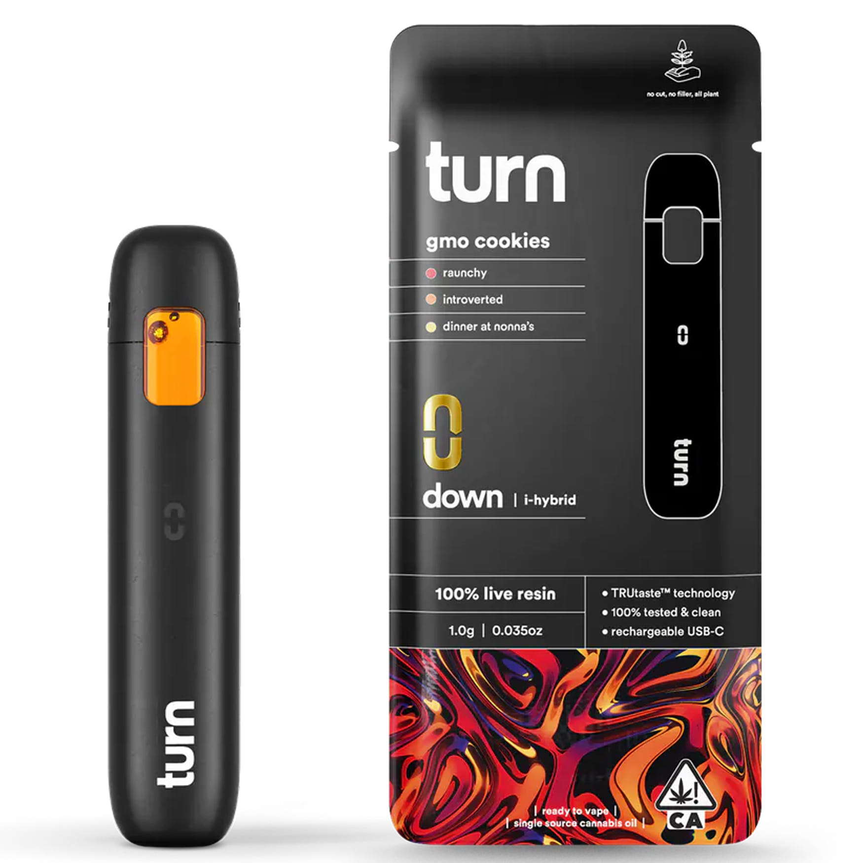 GMO Cookies (I) Live Resin AIO - 1g - Turn - GMO Cookies (I) - $38.60 - Cartridges