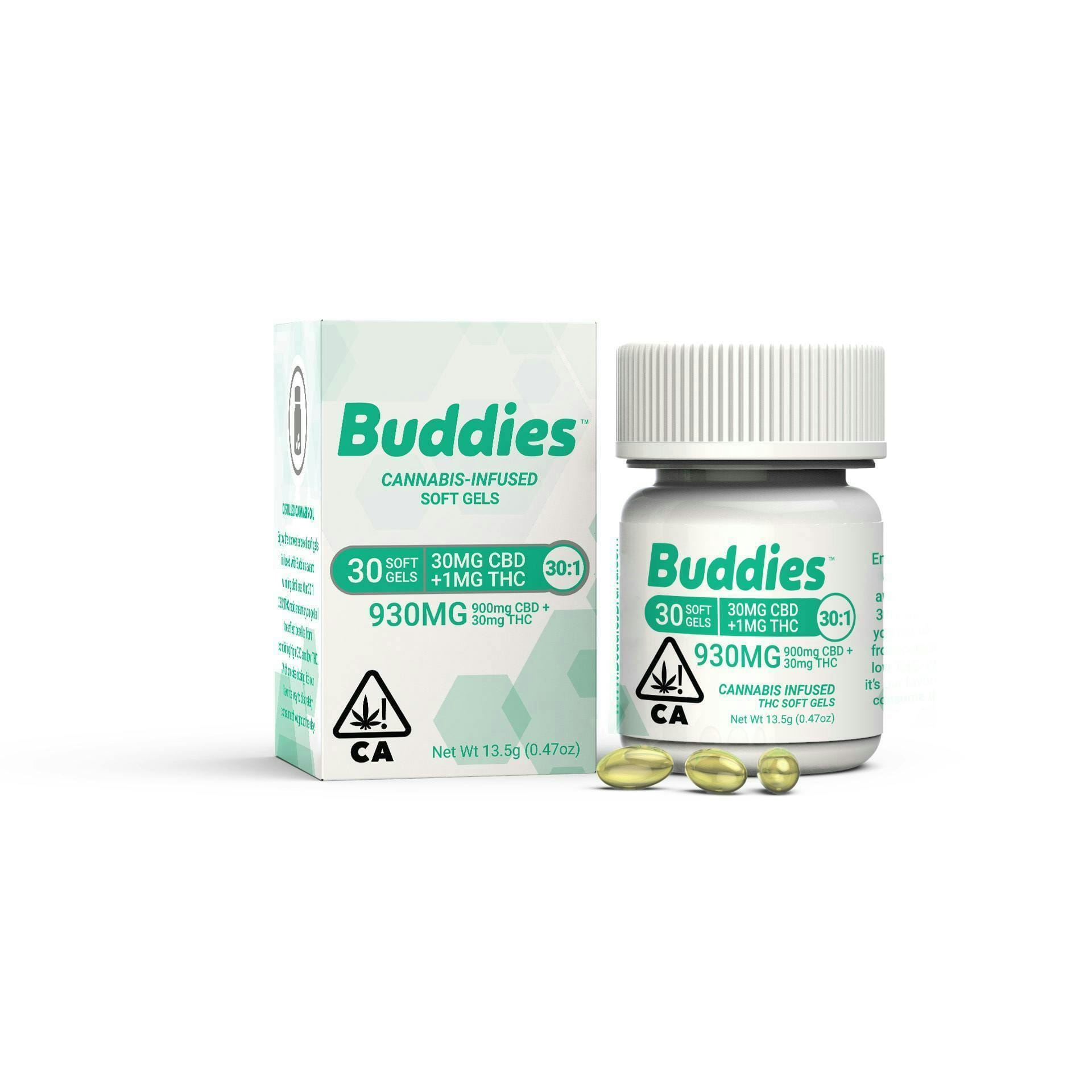 30:1 THC/CBD SOFT GELS 30PK - Buddies -  - $35.20 - Capsules