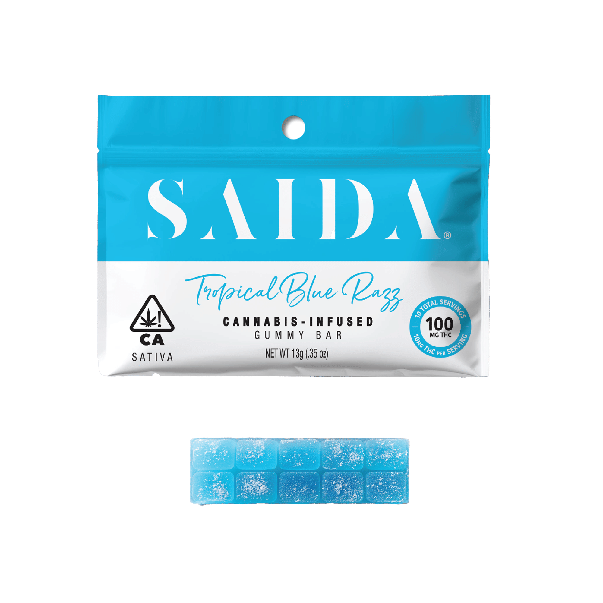 Tropical Blue Razz - Gummy Bar - Saida - 10 Gummies - $7.99 - Edibles