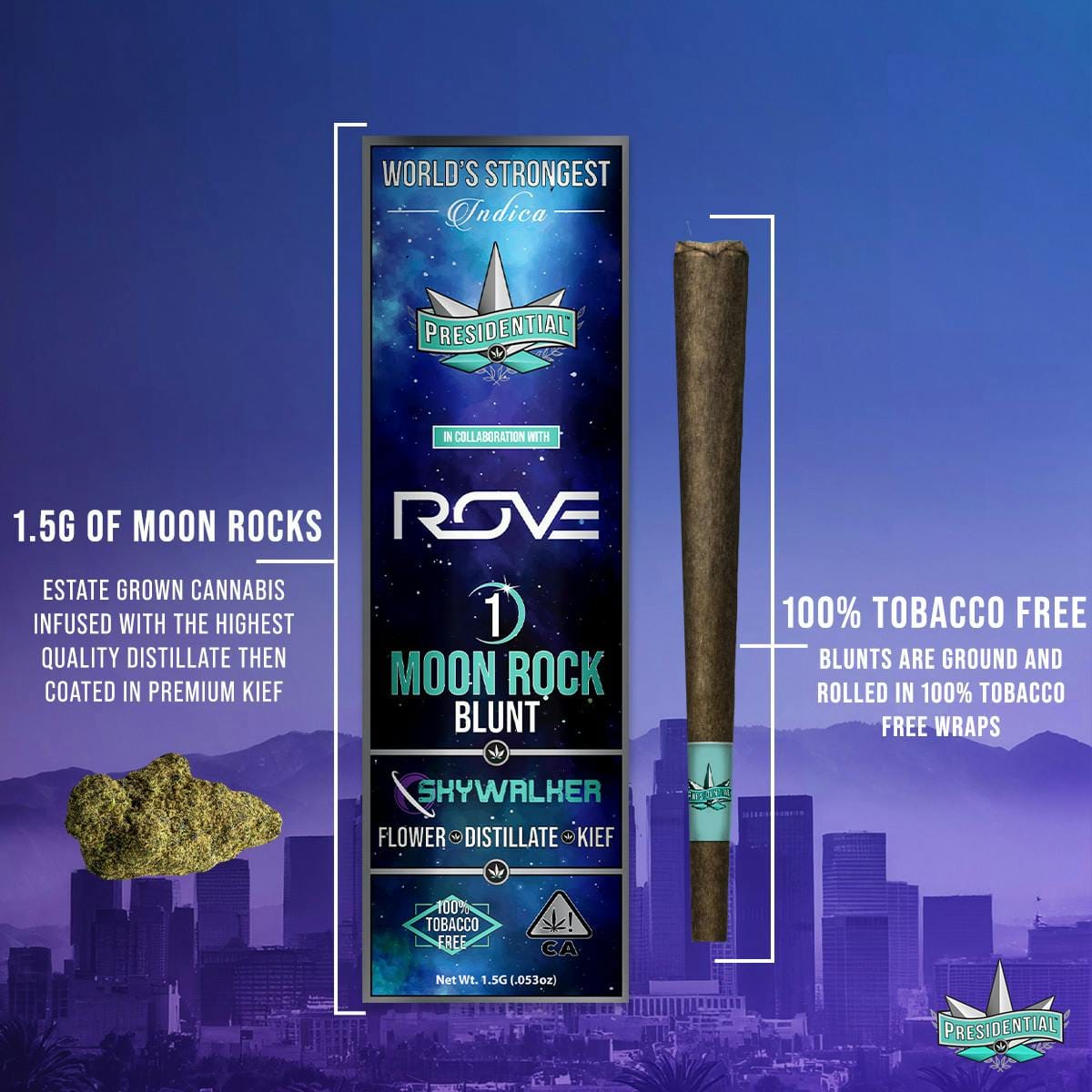 Presidential x Rove - Skywalker - Moon Rock Blunt - 1.5g - Presidential - Skywalker - $19.99 - Blunts / Hash Holes