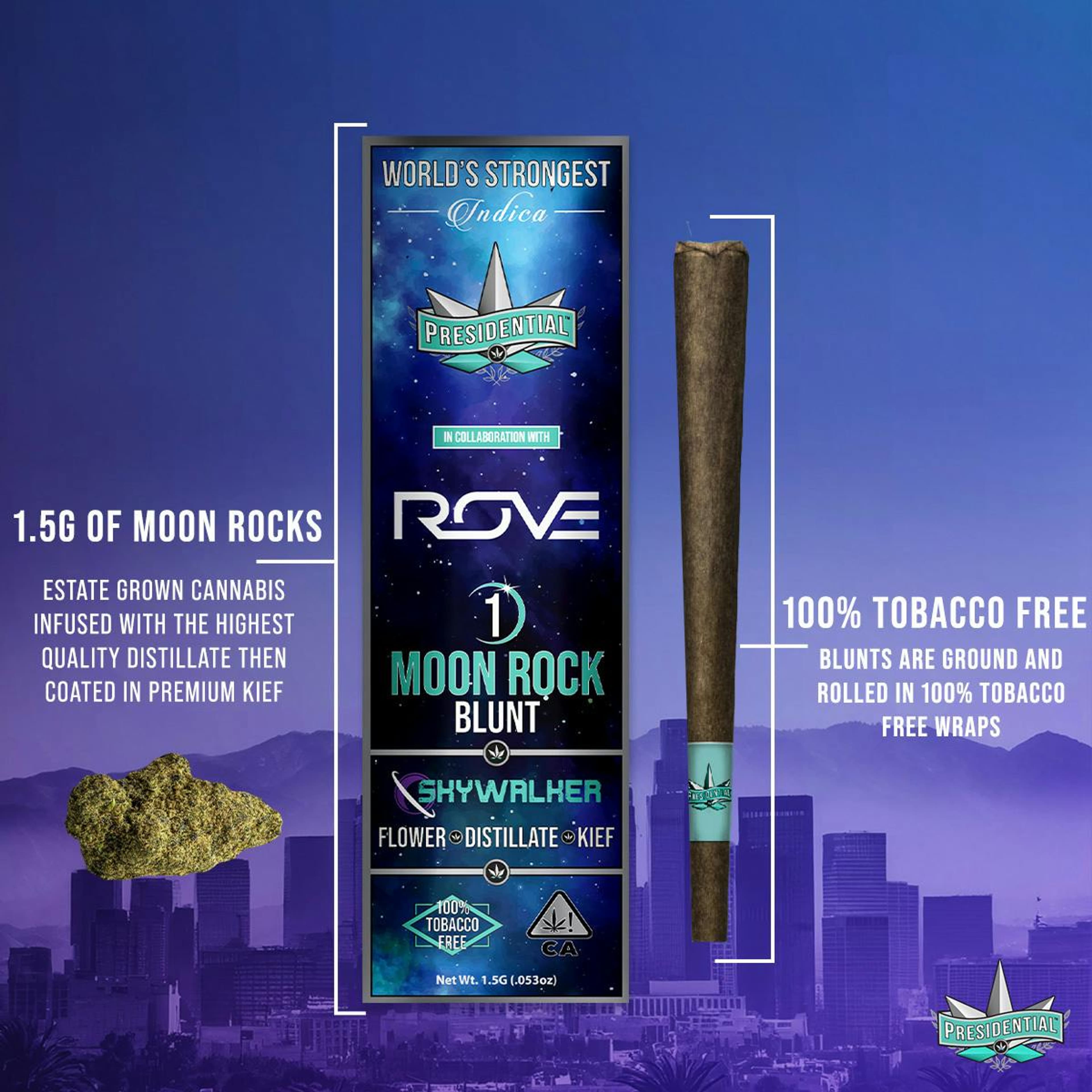 Presidential x Rove - Skywalker - Moon Rock Blunt - 1.5g - Presidential - Skywalker - $19.99 - Blunts / Hash Holes