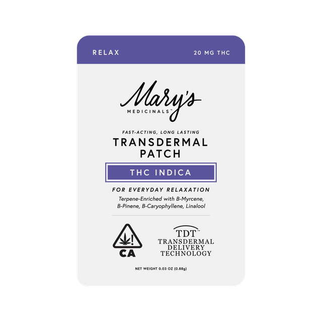 Relax Transdermal Patch - THC *SPECIAL PRICING* - Mary's Medicinals - THC Relax Patch (I) - $9.80 - Topicals