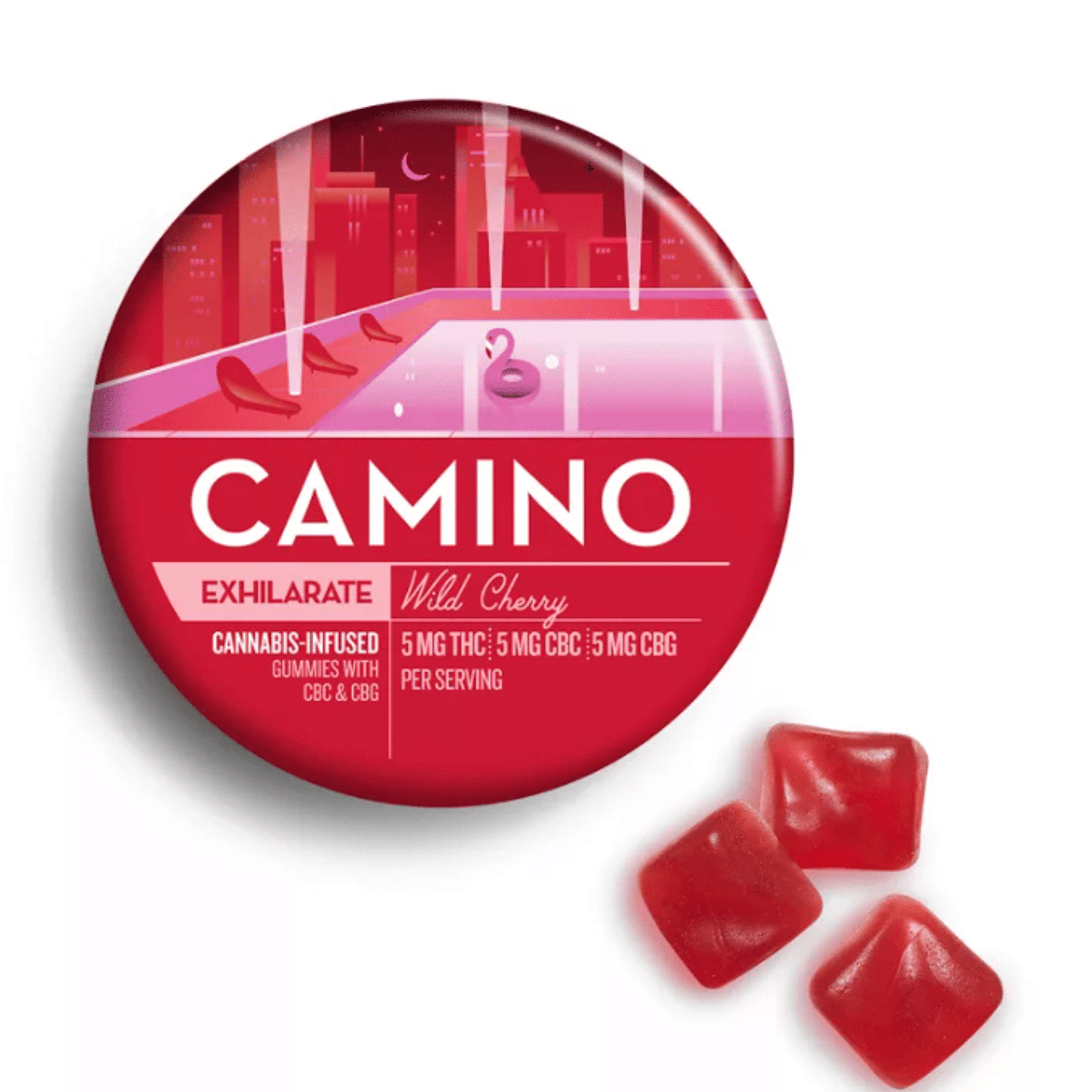 Camino Wild Cherry "Exhilarate" THC:CBC:CBG Gummies - 100mg - Camino by Kiva - - $22.50 - Edibles