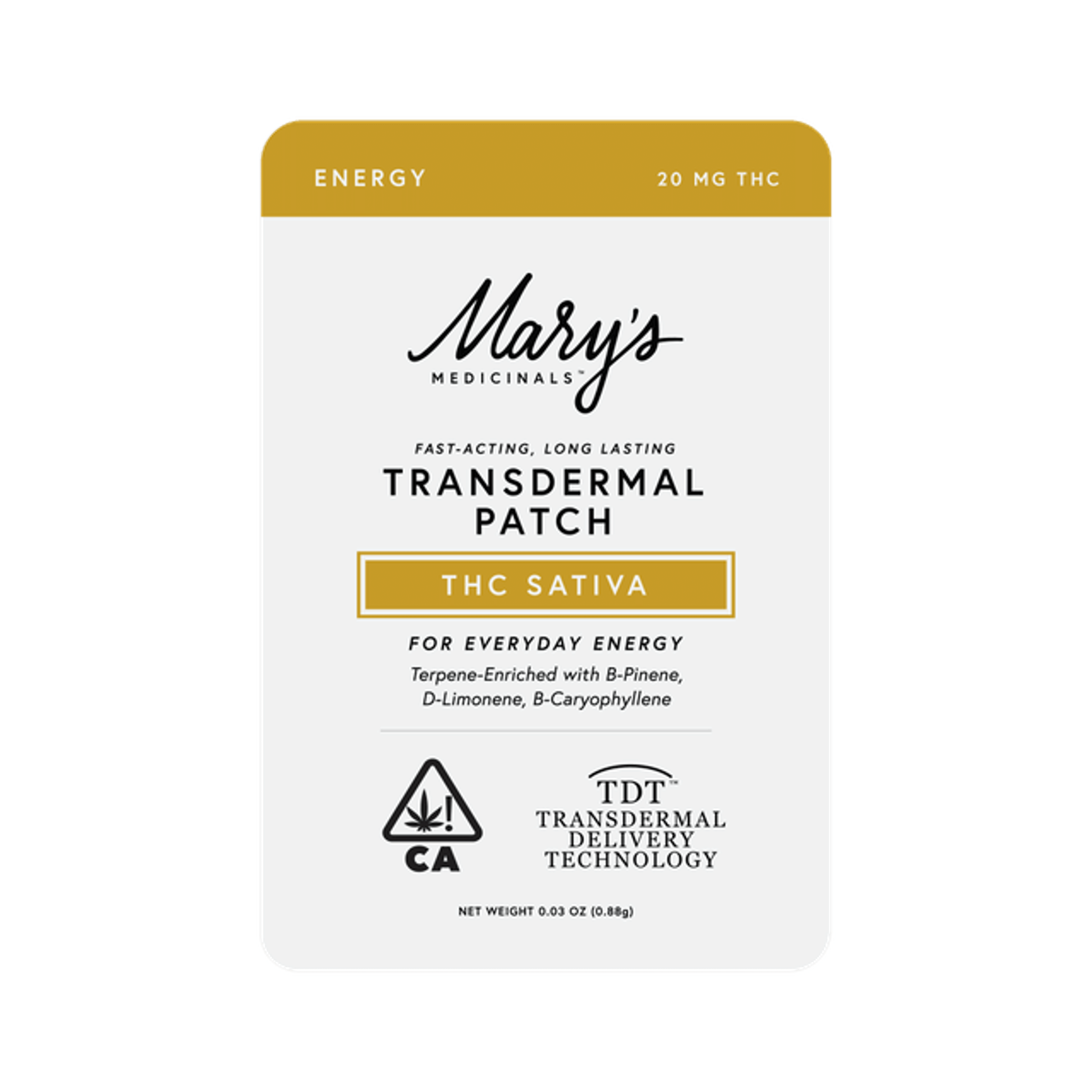 Energy Transdermal Patch - Sativa *SPECIAL PRICING* - Mary's Medicinals - Energy Patch - $9.80 - Topicals