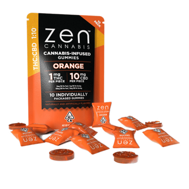 Orange 1:10 THC:CBD Gummies 100mg