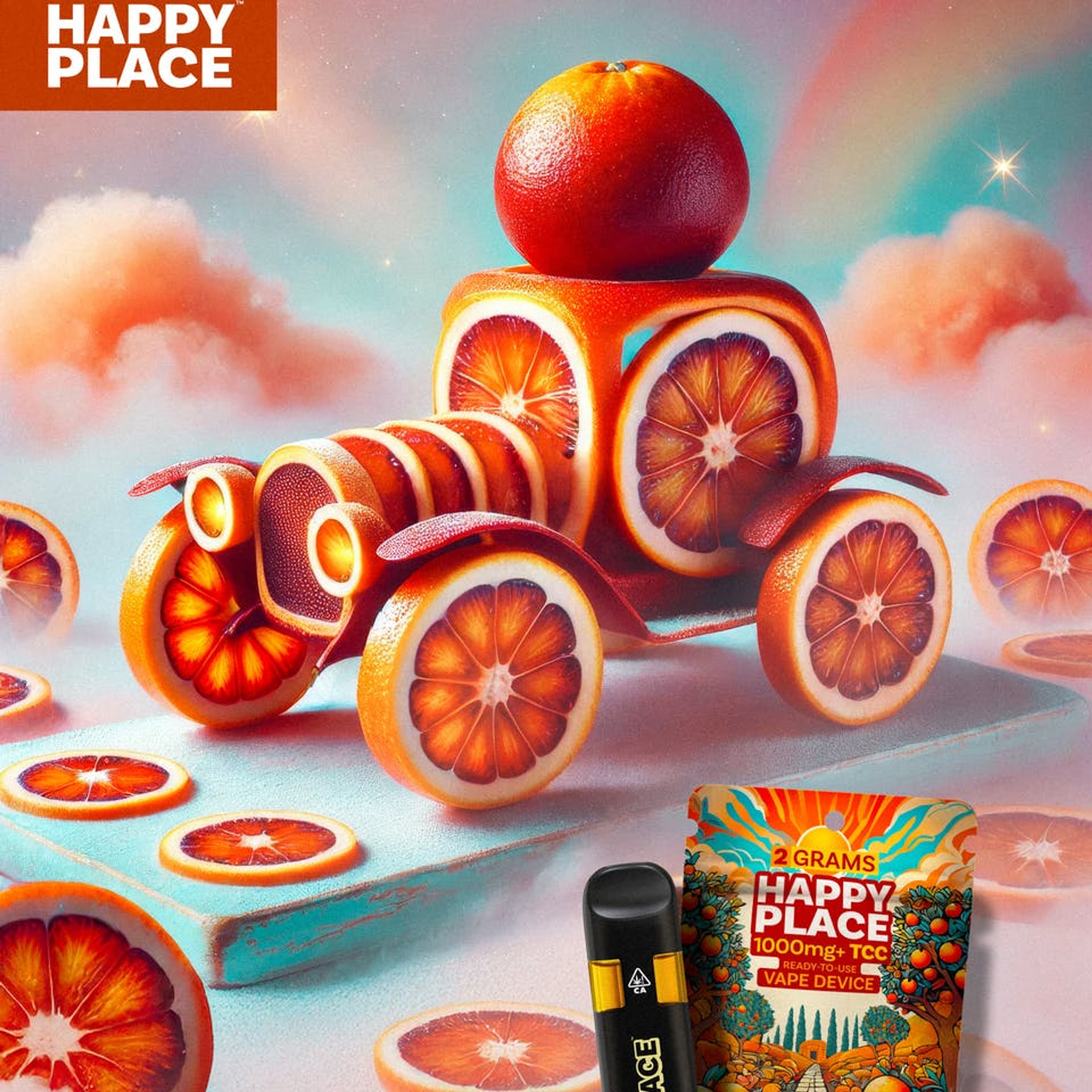 Blood Orange Tangerine - 2 Gram - ALL-IN-ONE - Happy Place - Blood Orange Tangerine - 2 Gram - ALL-IN-ONE - $25 - Vape Pens