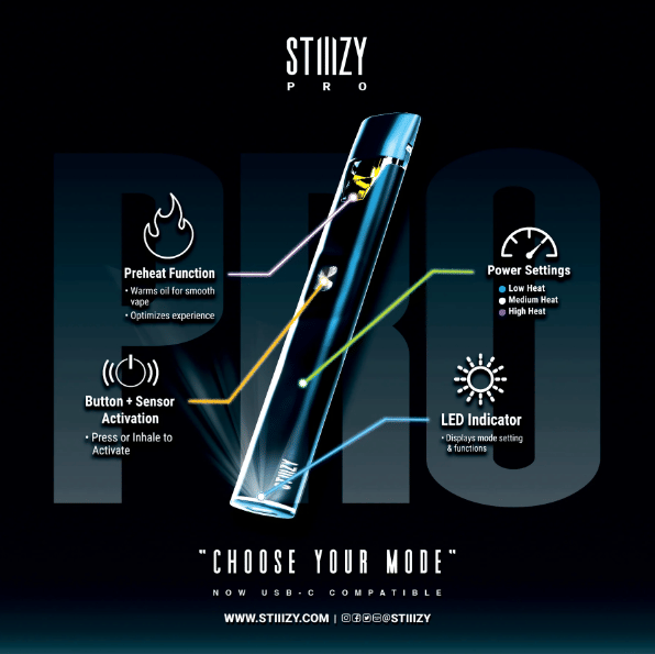 STIIIZY: PRO Battery (Black) - STIIIZY -  - $25 - Paraphernalia