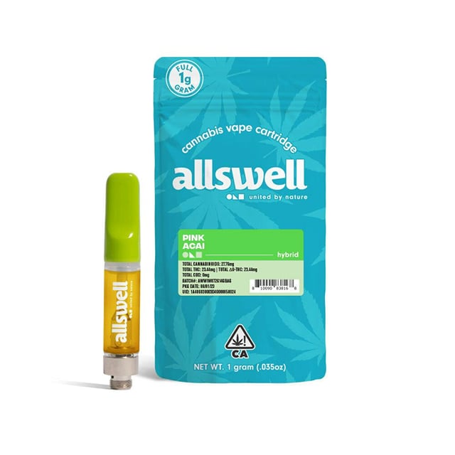 Allswell Vape Cartridge - Pink Acai (1g Hybrid) *NEXT DAY DELIVERY ONLY*