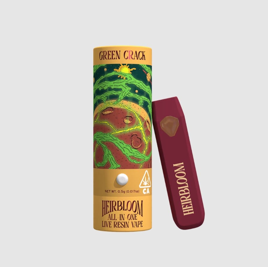 Heirbloom - Green Crack Live Resin Disposable 0.5g - Heirbloom Legacy Flower - Heirbloom - Green Crack Live Resin Disposable 0.5g - $35 - Disposable