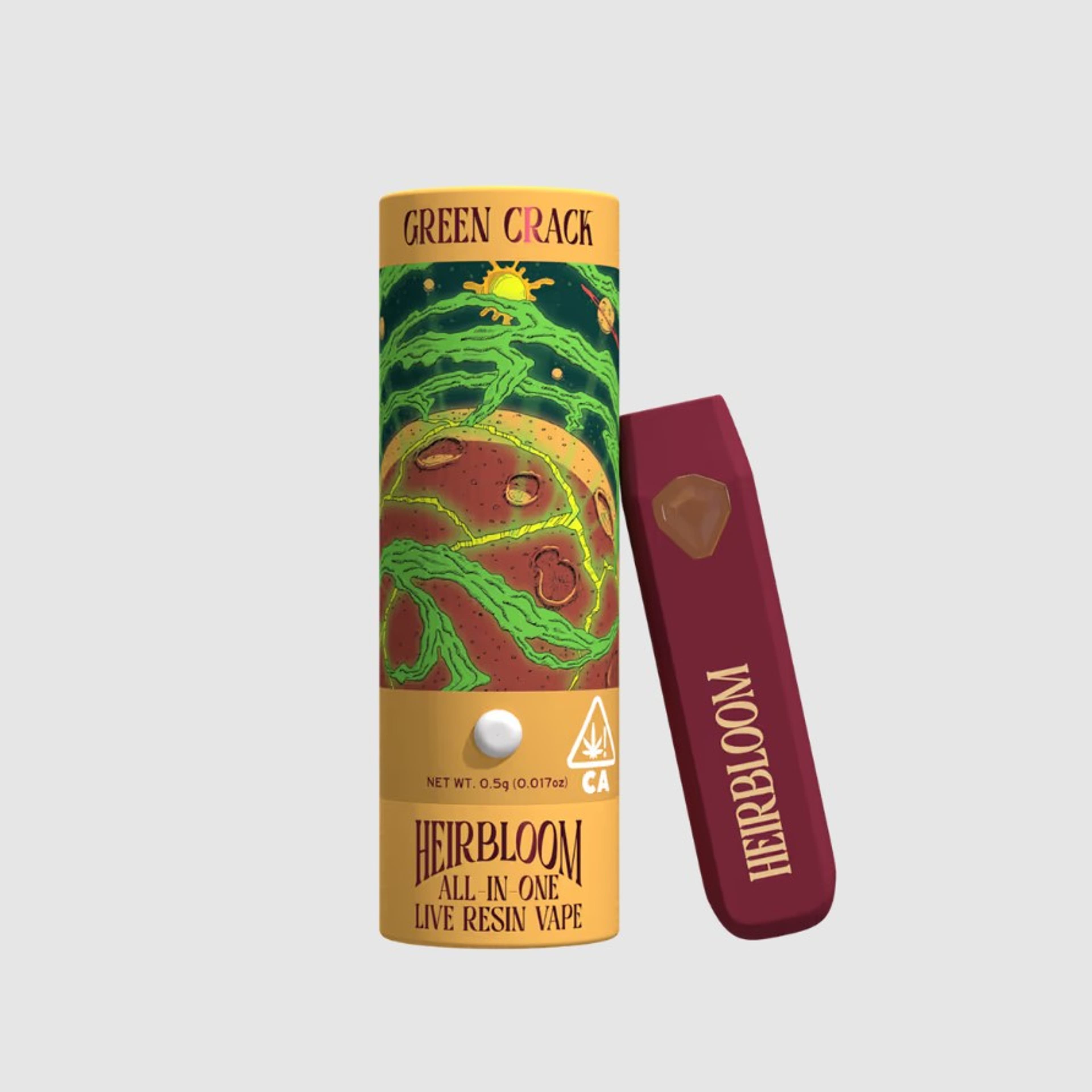 Heirbloom - Green Crack Live Resin Disposable 0.5g - Heirbloom Legacy Flower - Heirbloom - Green Crack Live Resin Disposable 0.5g - $35 - Disposable