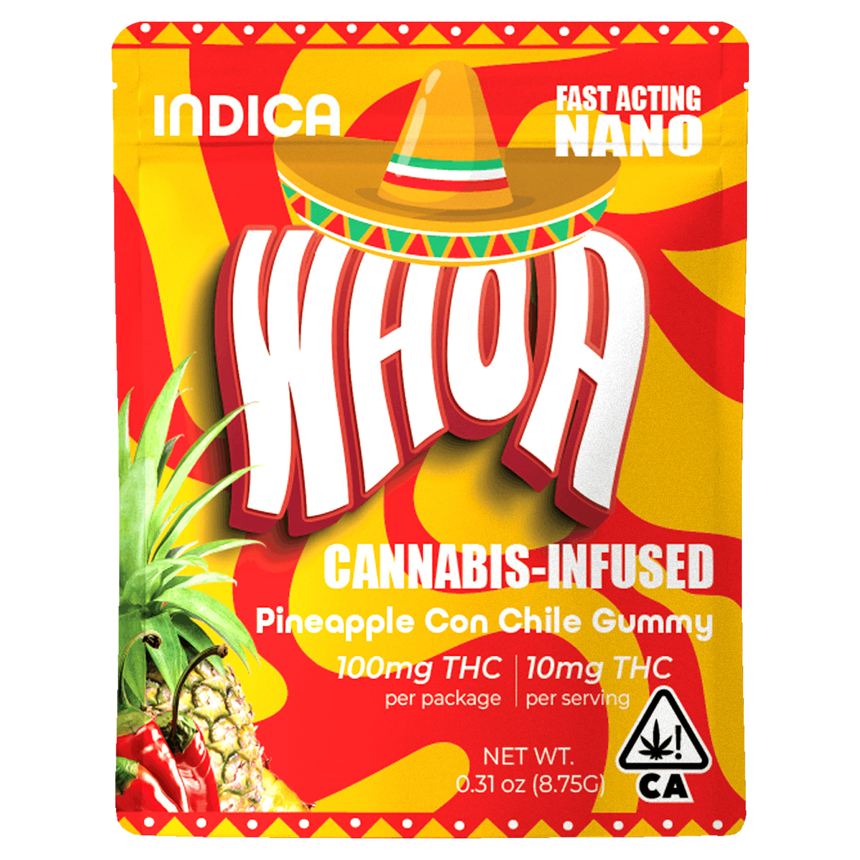 Pineapple Con Chile (I) 100mg Gummy **B2G1 EVERYDAY** - WHOA Edibles - Pineapple Con Chile - $10 - Edibles