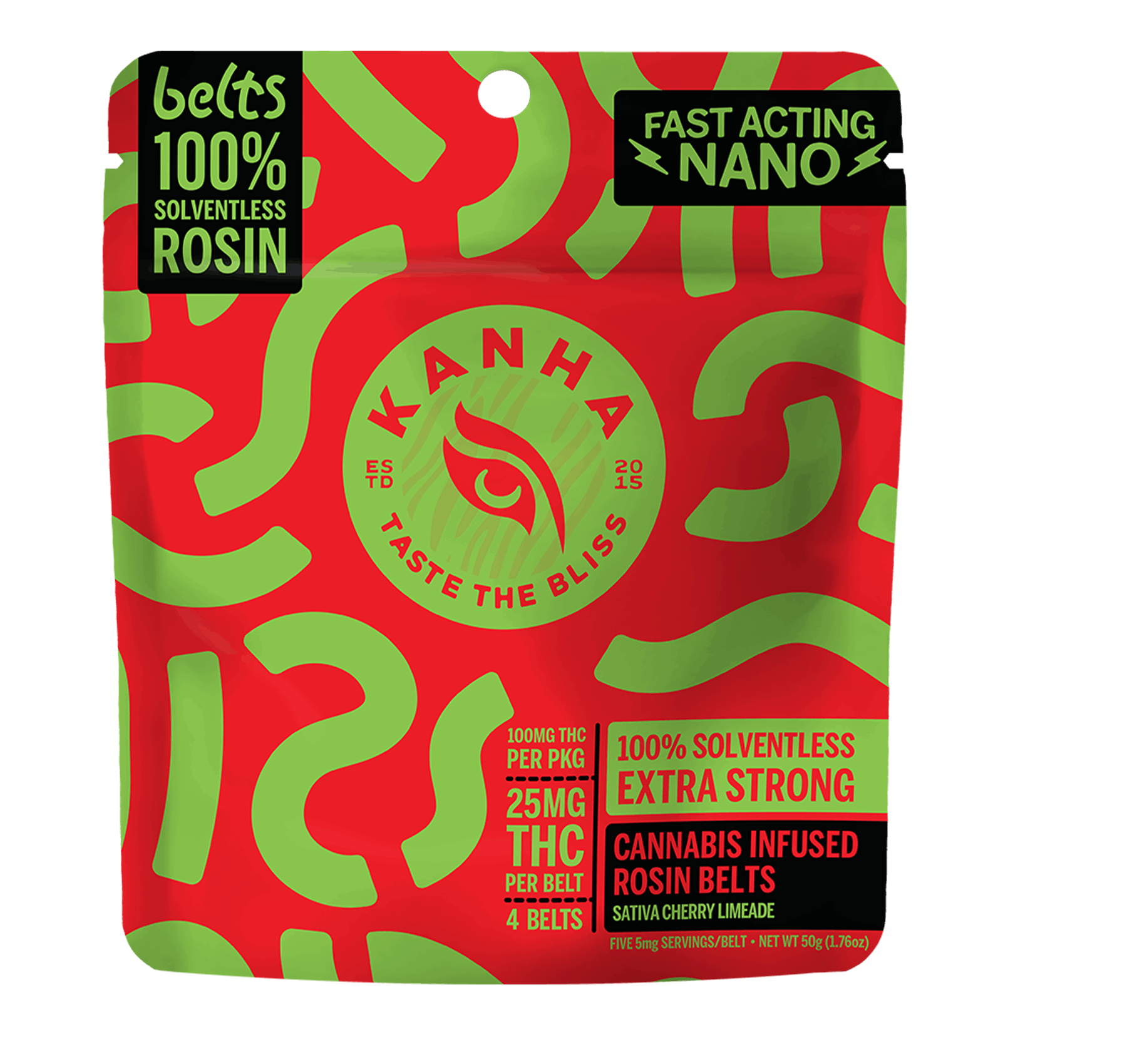 CHERRY LIMEADE ROSIN BELT 25MG 5PK - KANHA -  - $18 - Edible (weight - each)