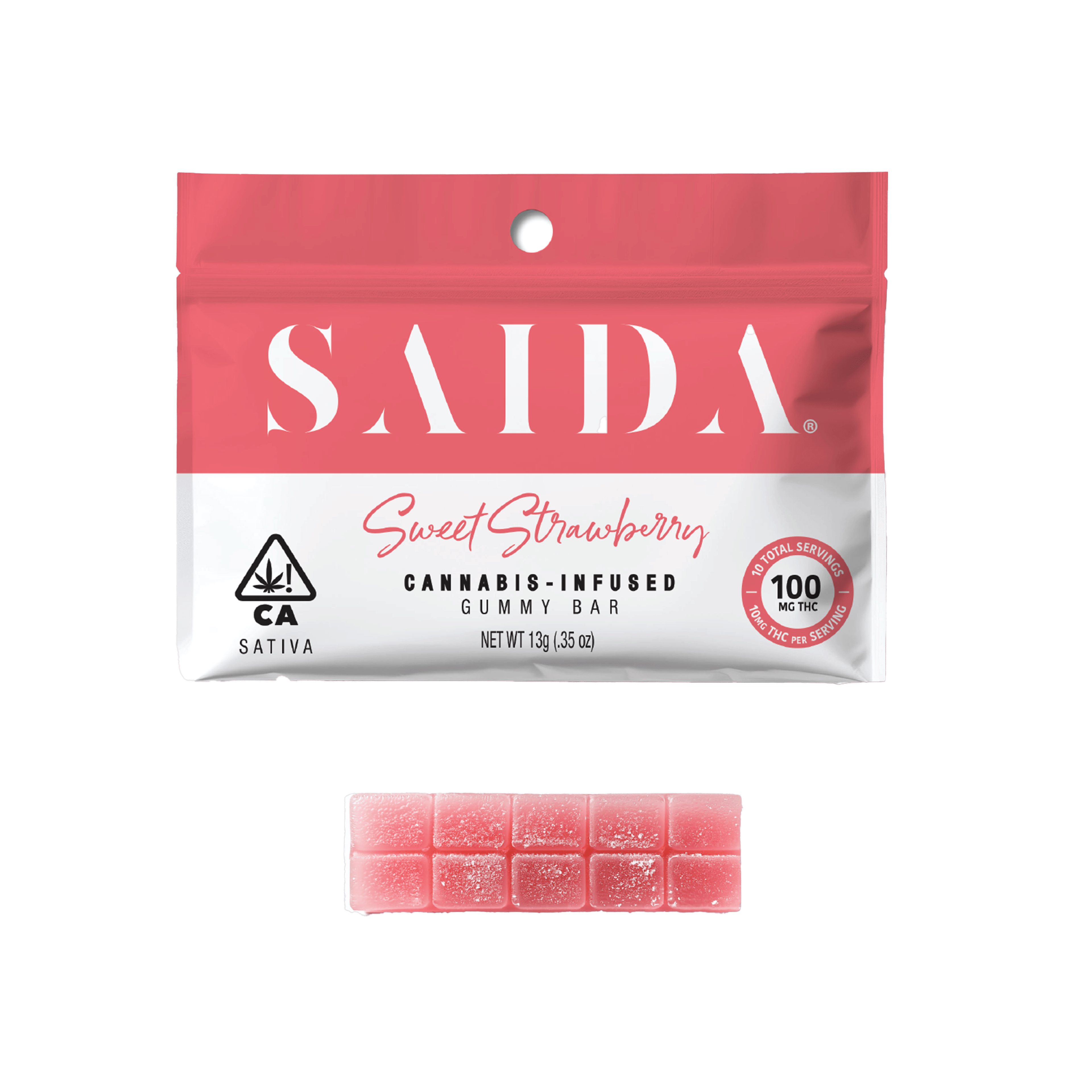 Sweet Strawberry - Gummy Bar - Saida - 10 Gummies - $7.99 - Edibles