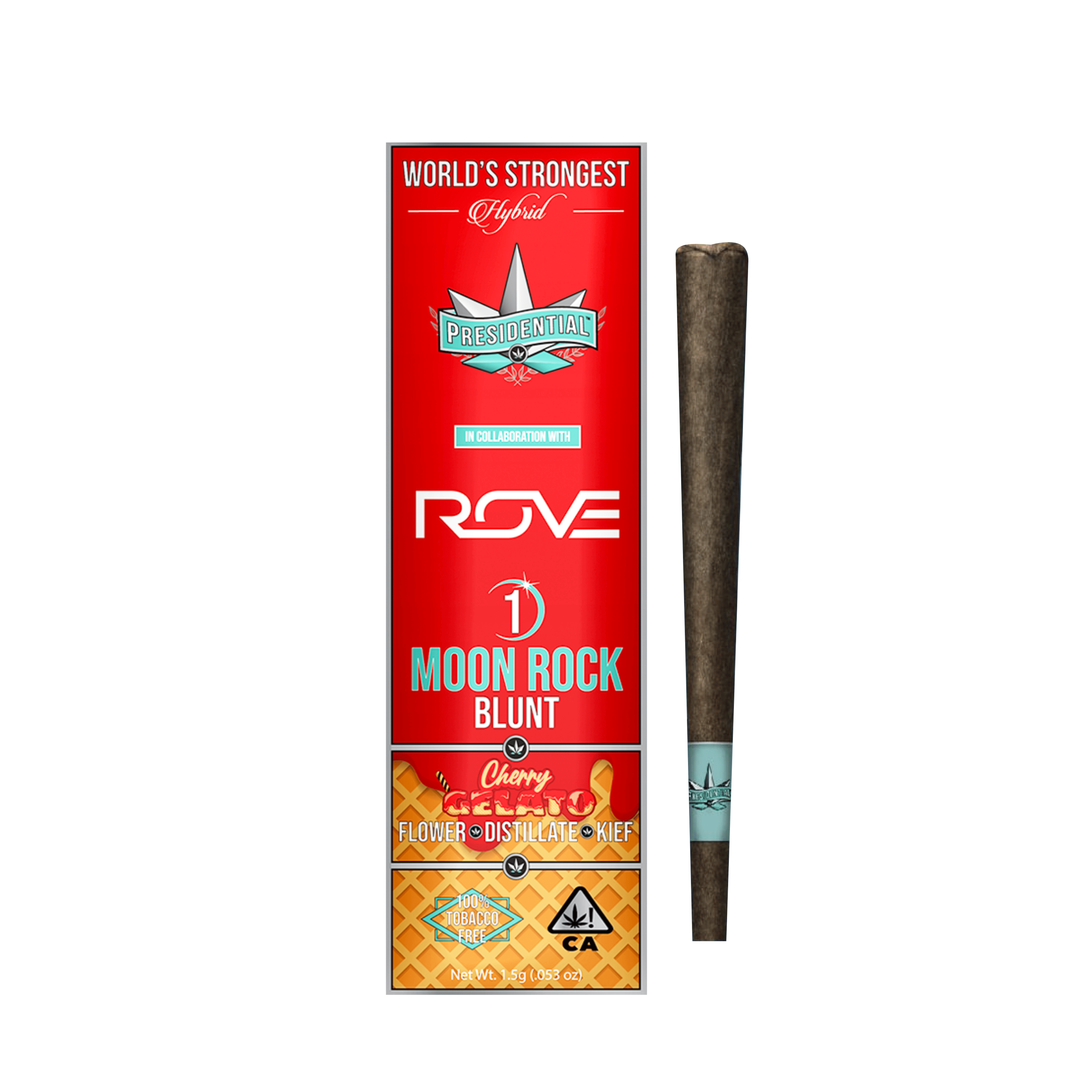 Cherry Gelato | Rove x Presidential Moon Rock Blunt - 1.5g - Presidential - - $25 - Infused Pre-Rolls