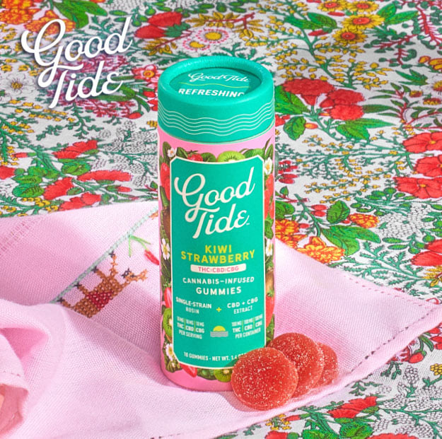 Good Tide - Kiwi Strawberry (THC:CBD:CBG) - Hash Rosin Gummies - 100mg