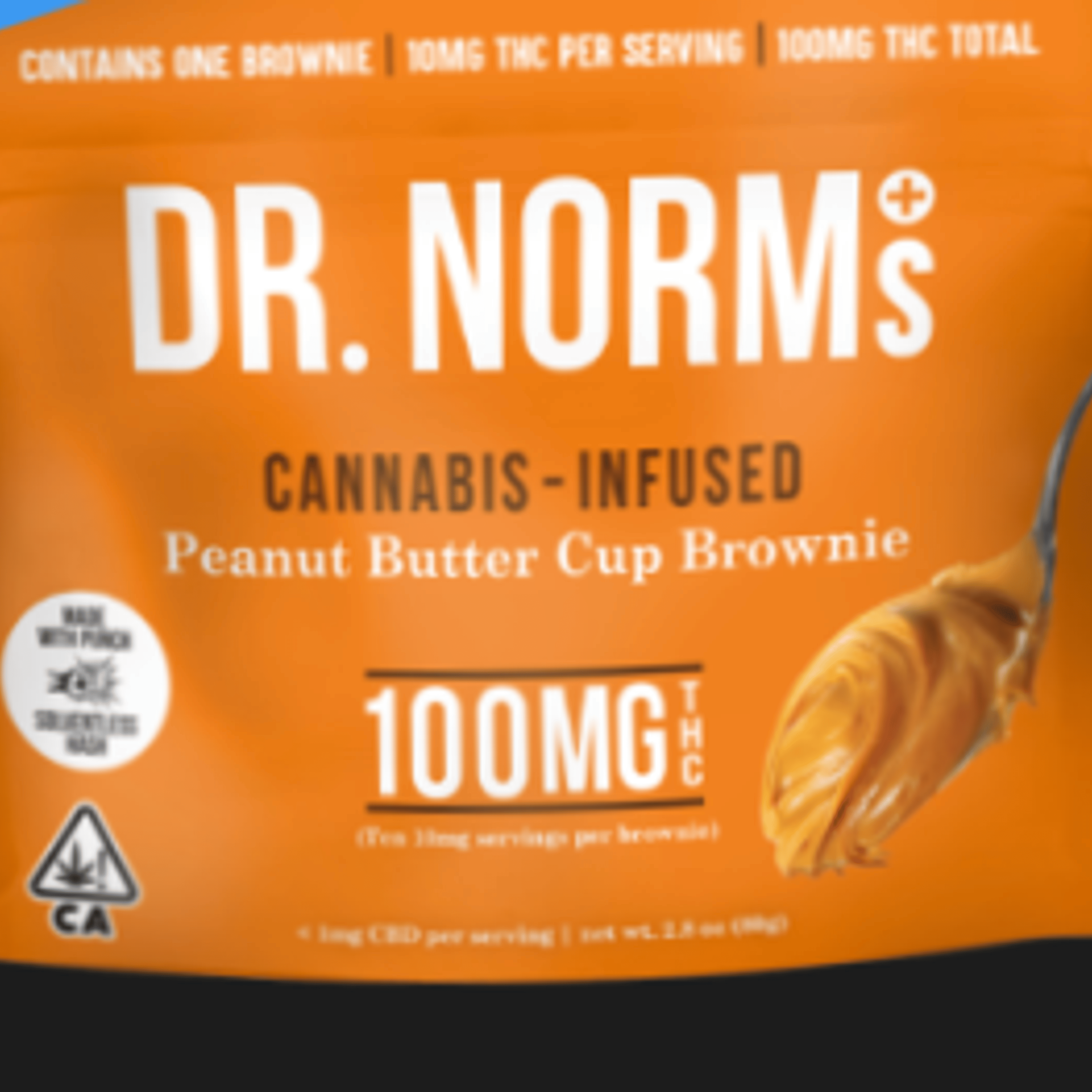 Peanut Butter Cup Brownie Solventless - 100mg - Dr. Norm's - - $14.40 - Edibles