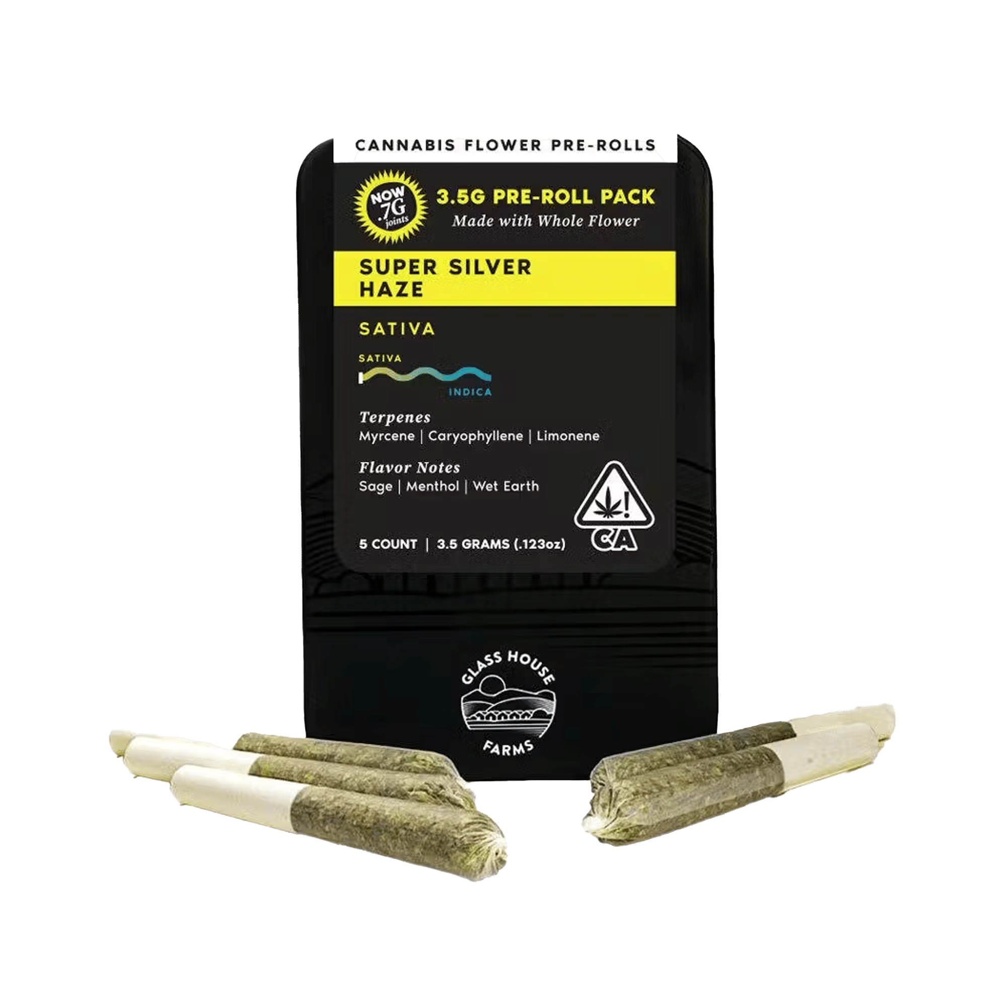 Super Silver Haze - Pre-Rolls - Glass House Farms - 3.5g (5-Pack) - $16.99 - Non-Infused Pre-Rolls