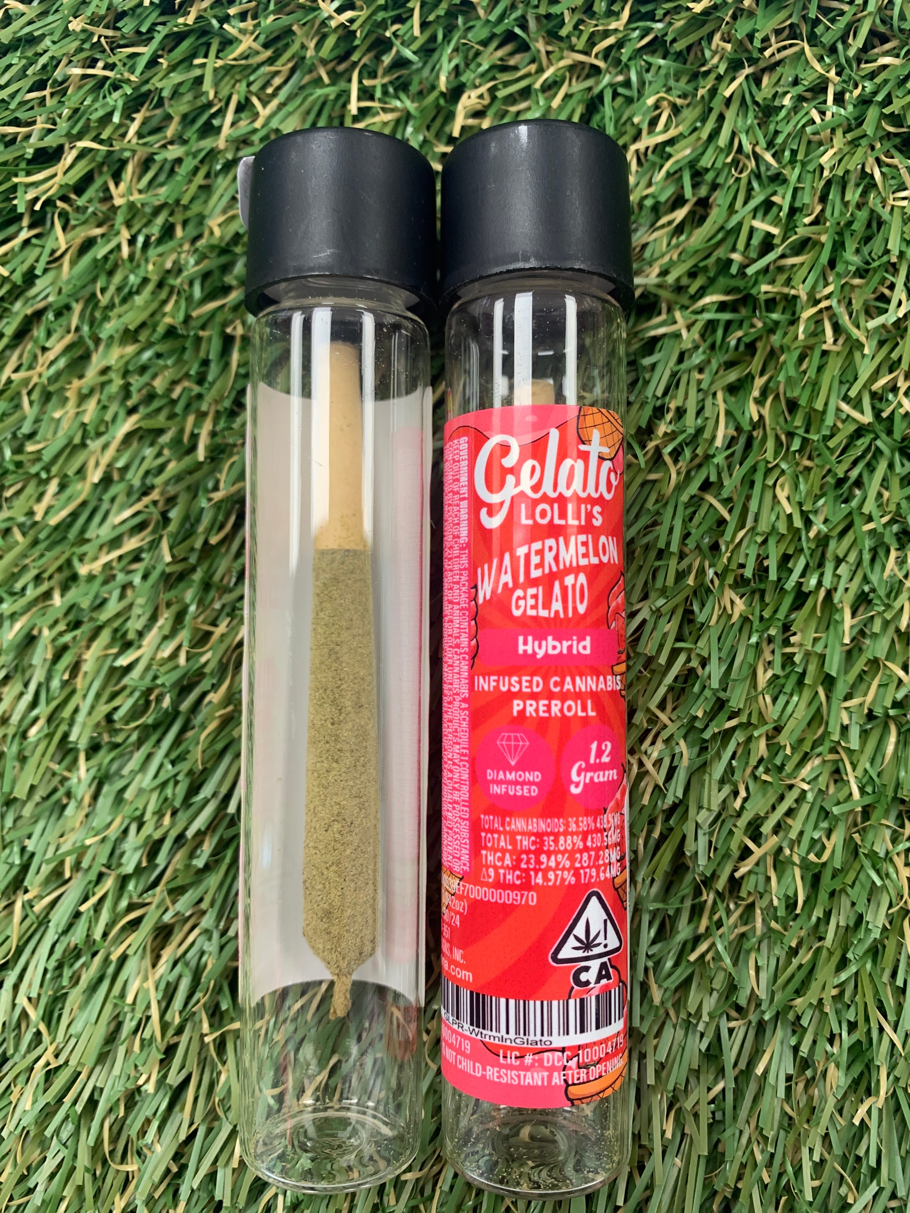 WATERMELON GELATO 1.2G INFUSED - GELATO CANNA CO -  - $8 - Pre-Roll Infused