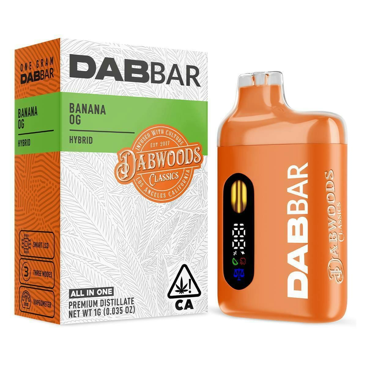 VAPE- DABBAR CLASSICS 2.0 DISTILLATE BANANA OG 1G - Dabwoods -  - $35 - Vape Pens