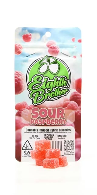 Sour Raspberry Gummies 100mg 10 Pack (10mg per piece)