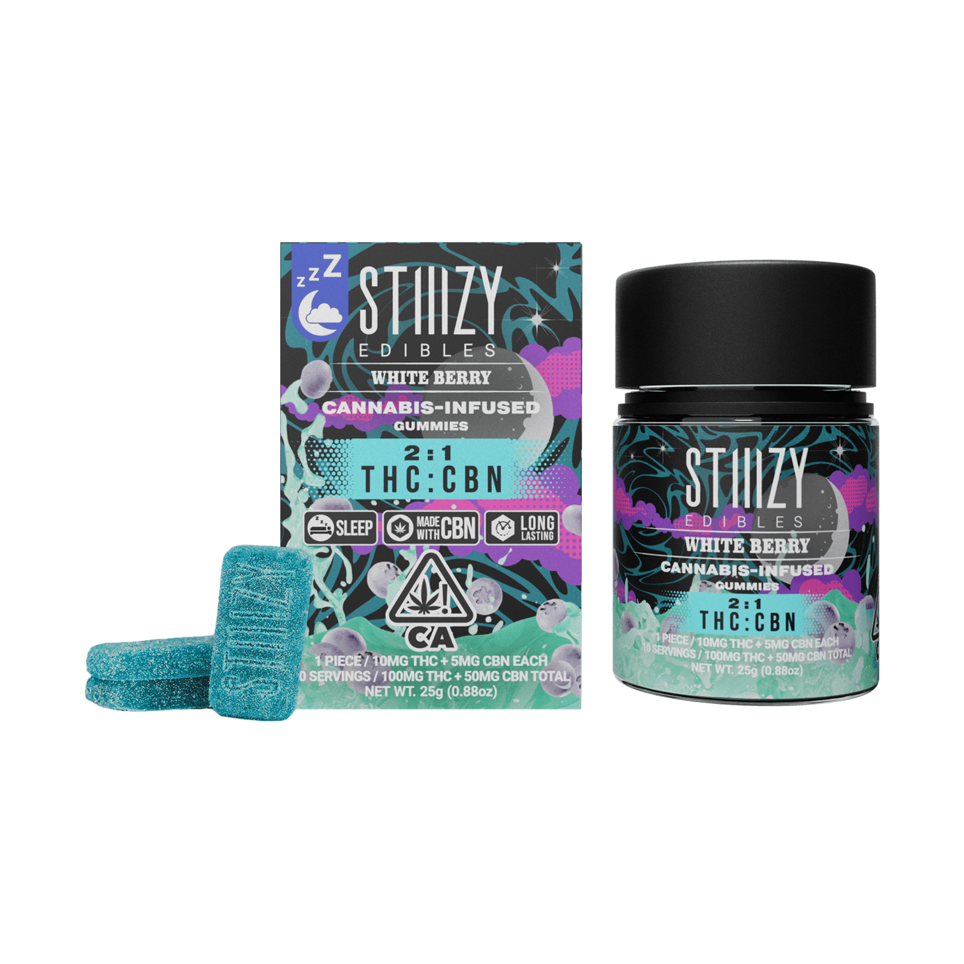 WHITE BERRY CBN 2:1 100MG - STIIIZY - - $12 - Edibles
