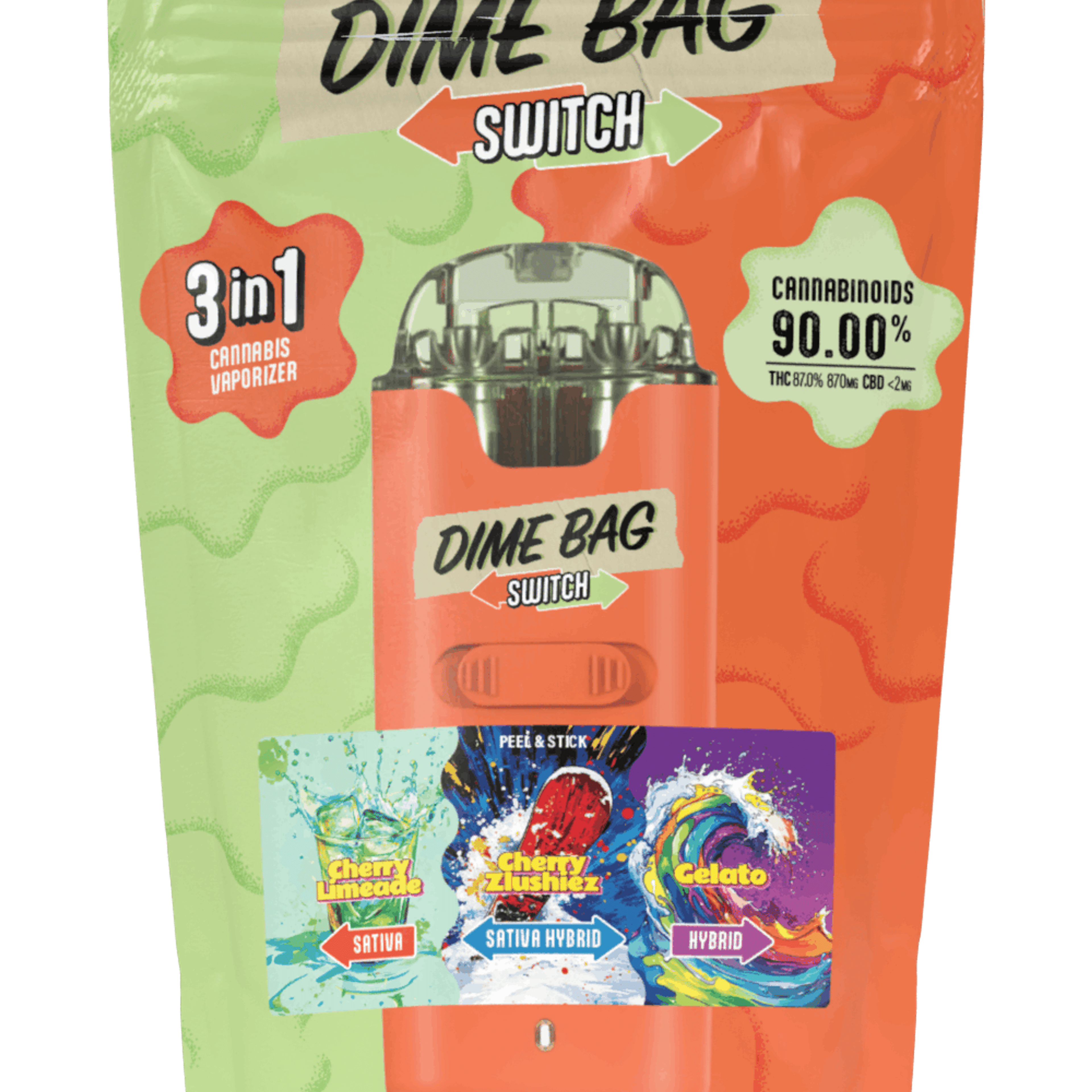 Cherry Limeade x Gelato - SWITCH - Disposable - Dime Bag - One Gram - $29.99 - Disposable Vape (All-In-One, Battery Built-In)