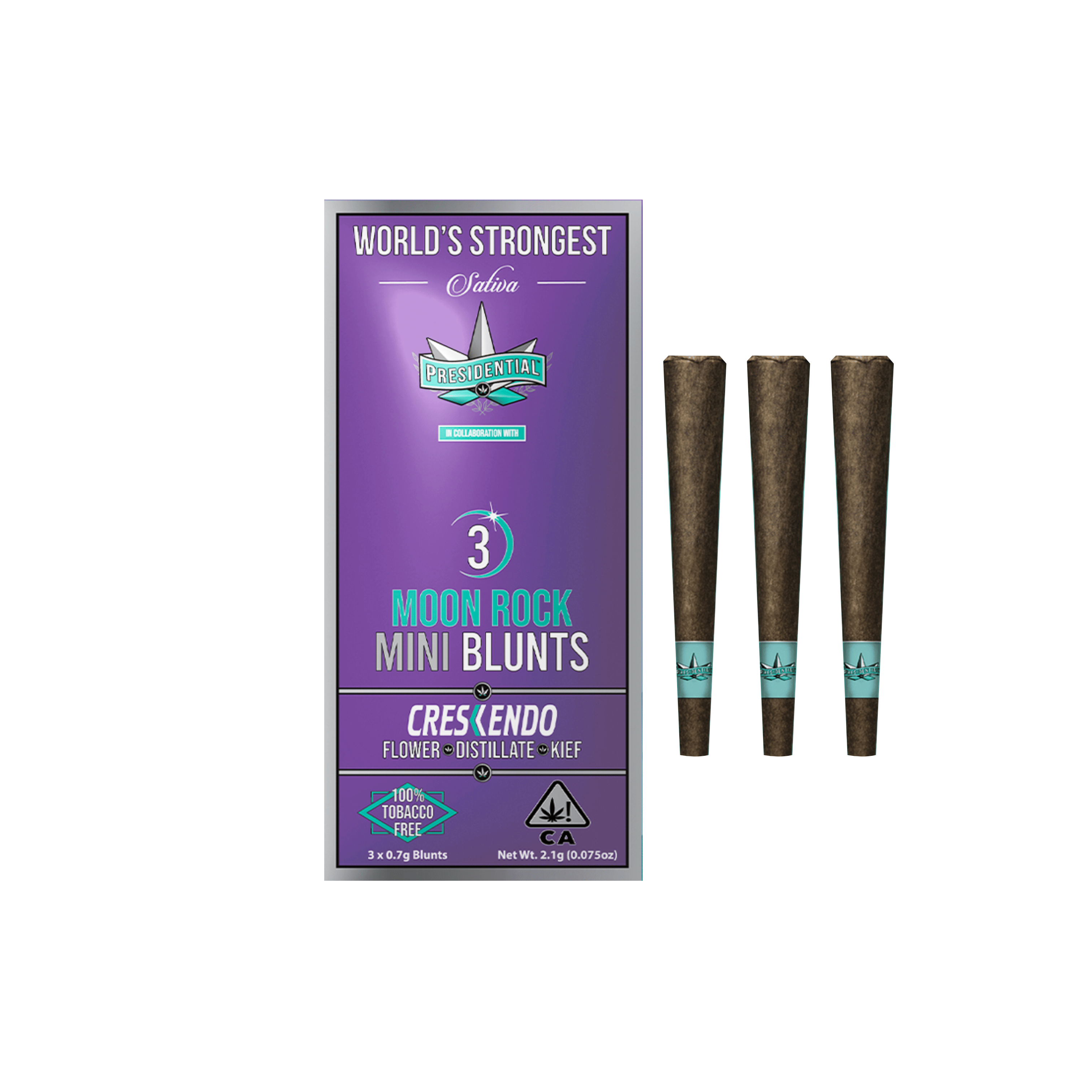 Crescendo | Moon Rock Mini Blunts | THC Design x Presidential (3 x 0.7g) - 2.1g - Presidential -  - $26 - Infused Pre-Rolls