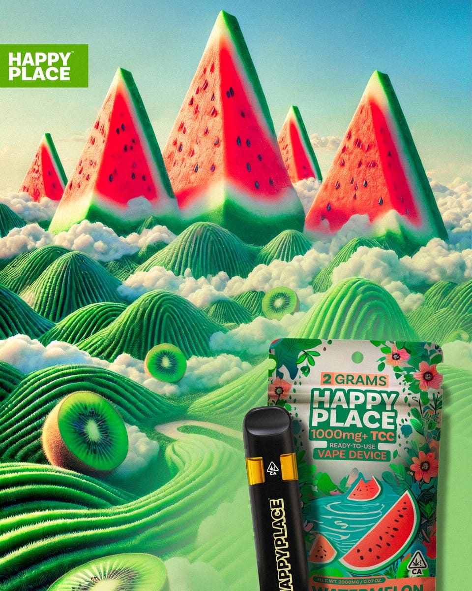 Kiwi Watermelon - 2 Gram - ALL-IN-ONE - Happy Place - Kiwi Watermelon - 2 Gram - ALL-IN-ONE - $25 - Vape Pens
