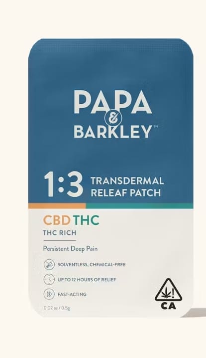 P&B: Transdermal Patch: 1:3 CBD/THC: Releaf - Papa and Barkley -  - $12 - Topicals